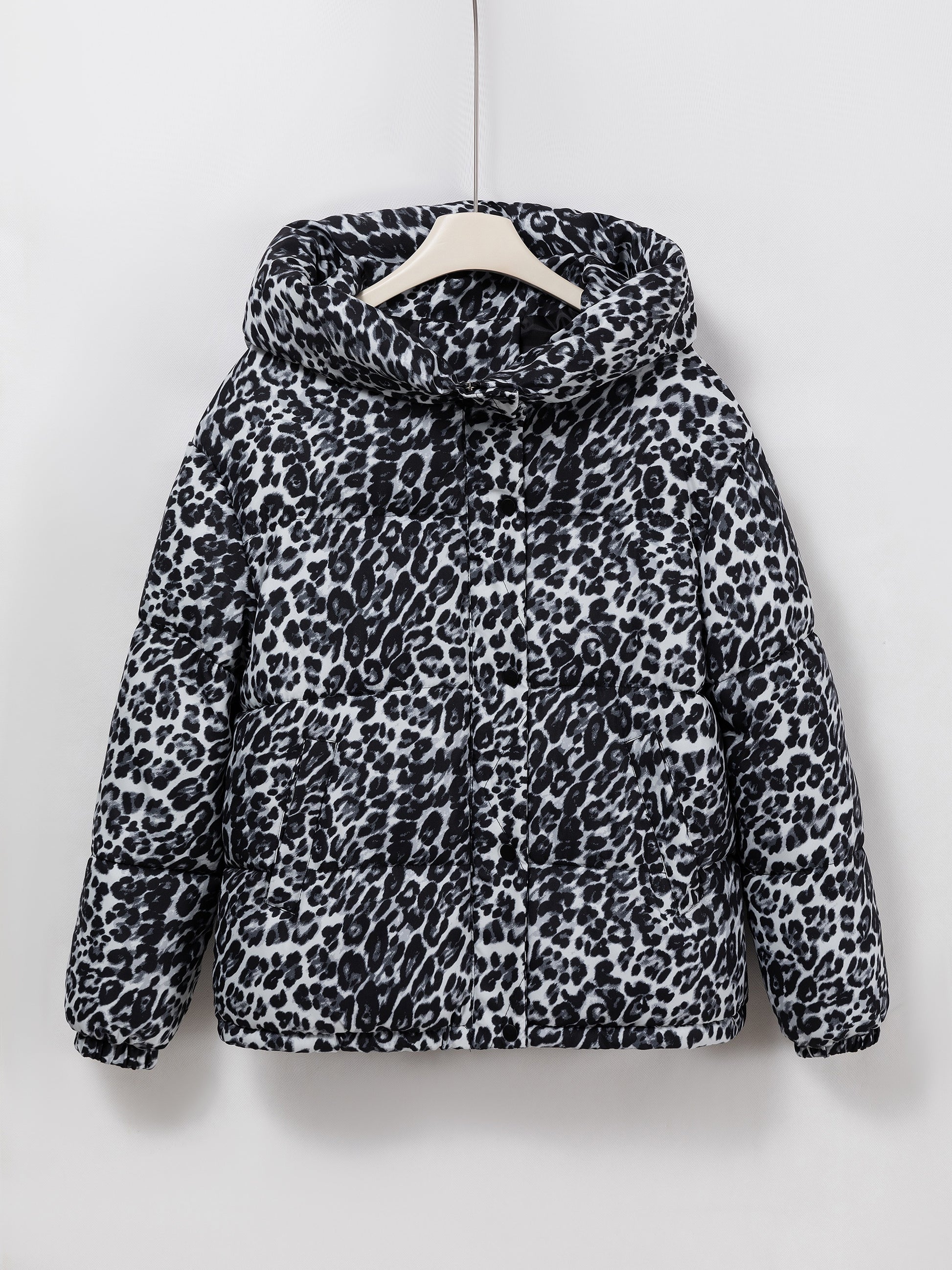 Fashionable Leopard Print Women's Puffer Coat | Camo Colors