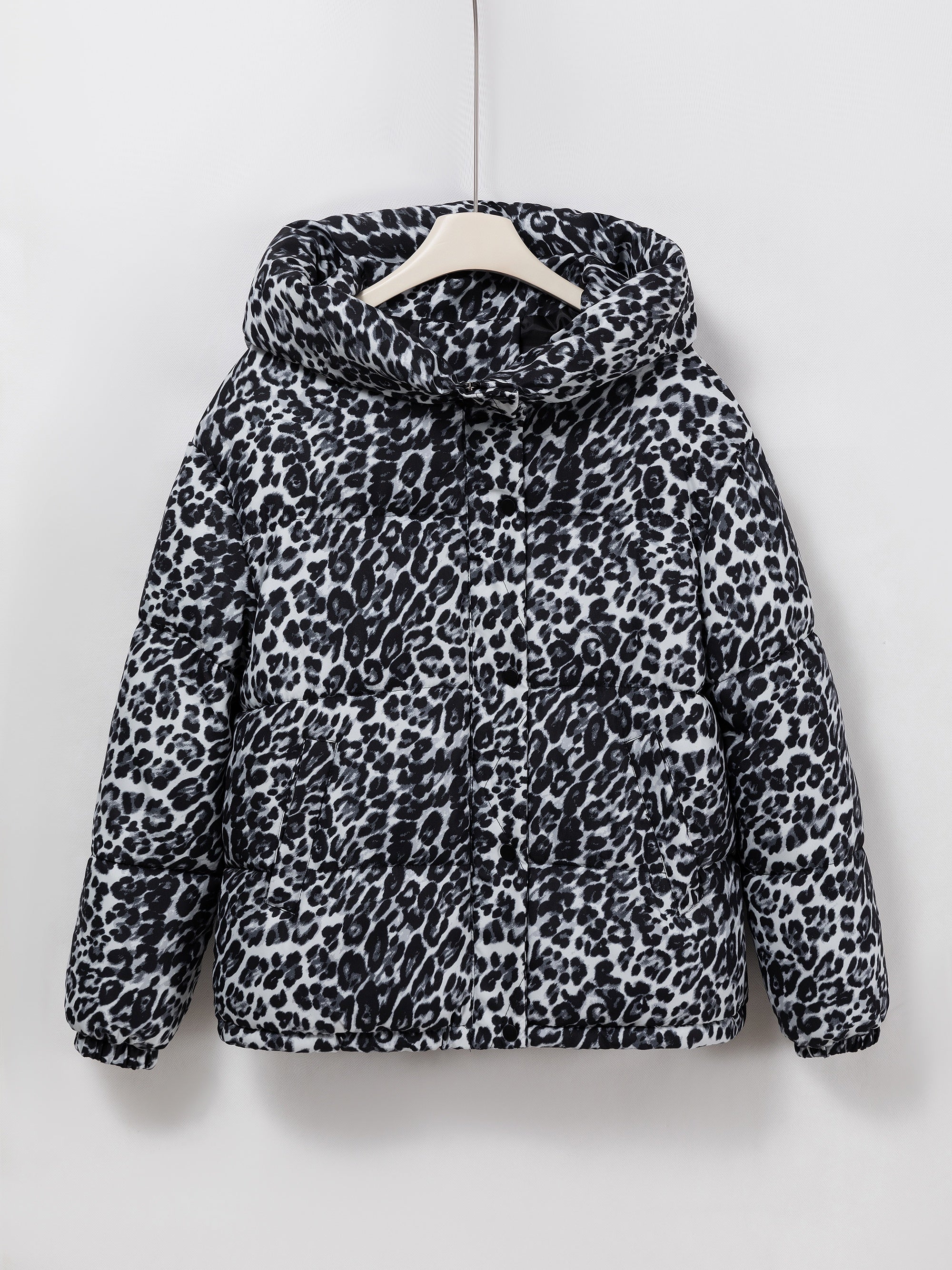 Fashionable Leopard Print Women's Puffer Coat | Camo Colors