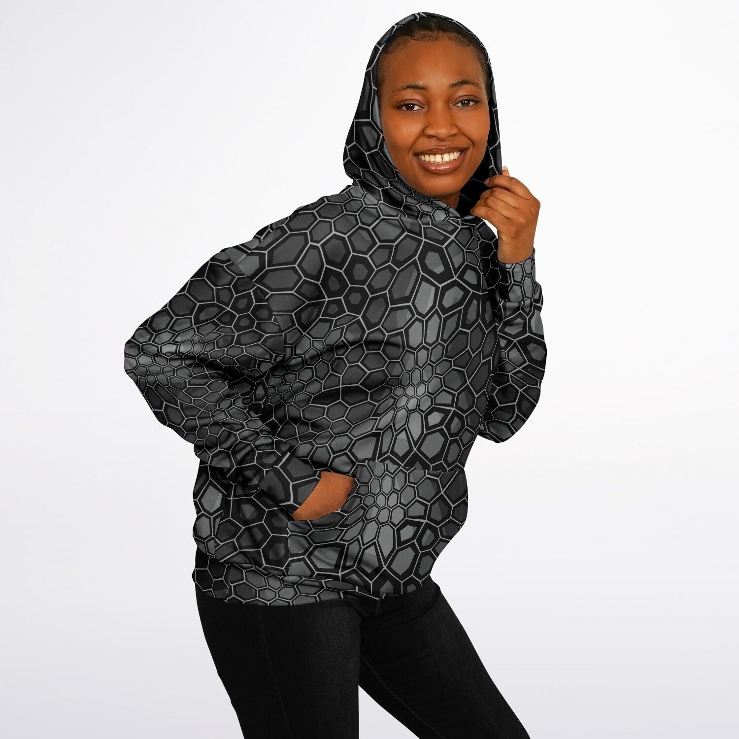 Oversized Camo Hoodie | Black Snake Hexagonal | Camo Colors