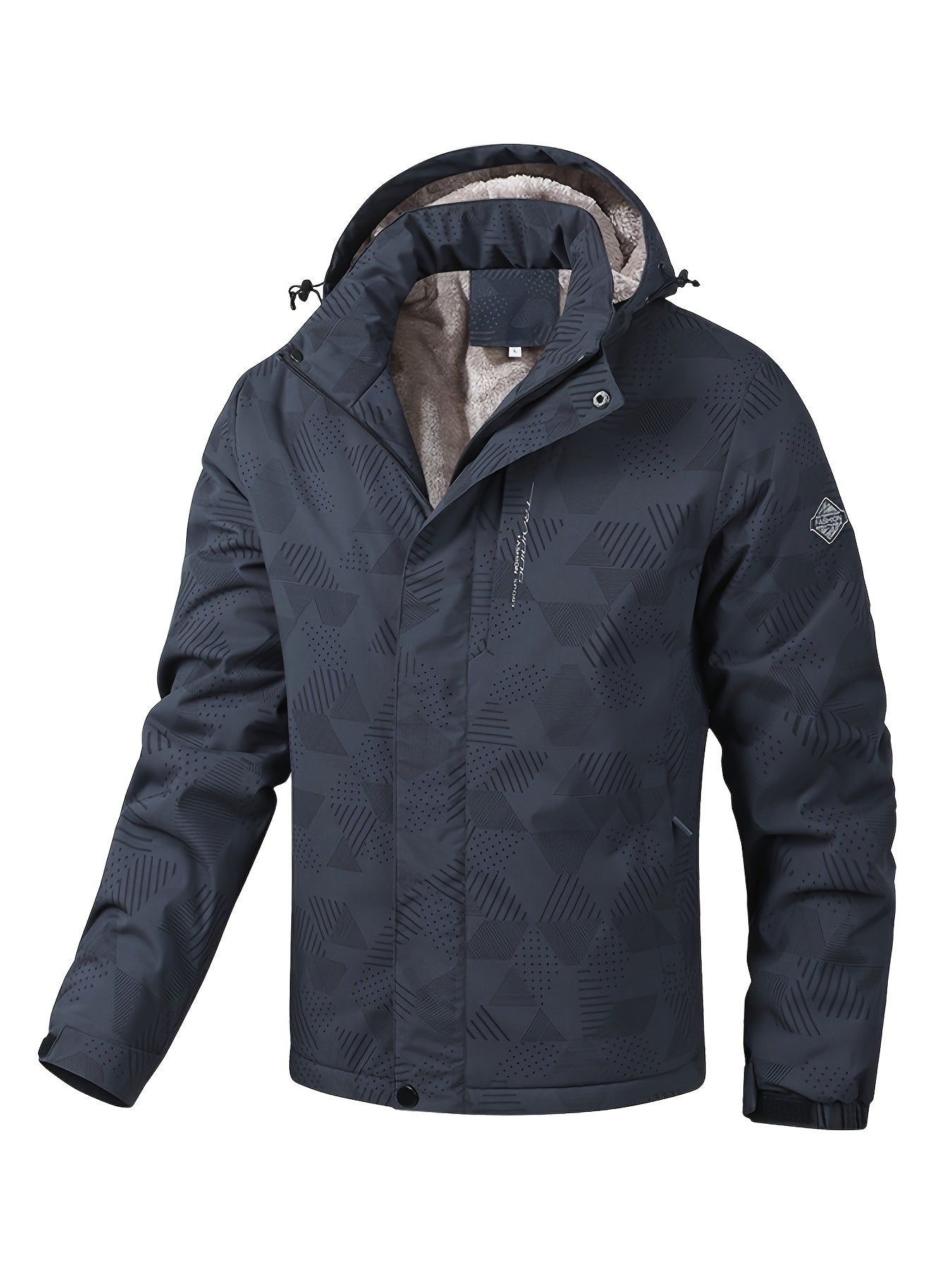 Durable Men's Winter Jacket: Scratch-Resistant, Windproof, Warm Fleece Camo Colors