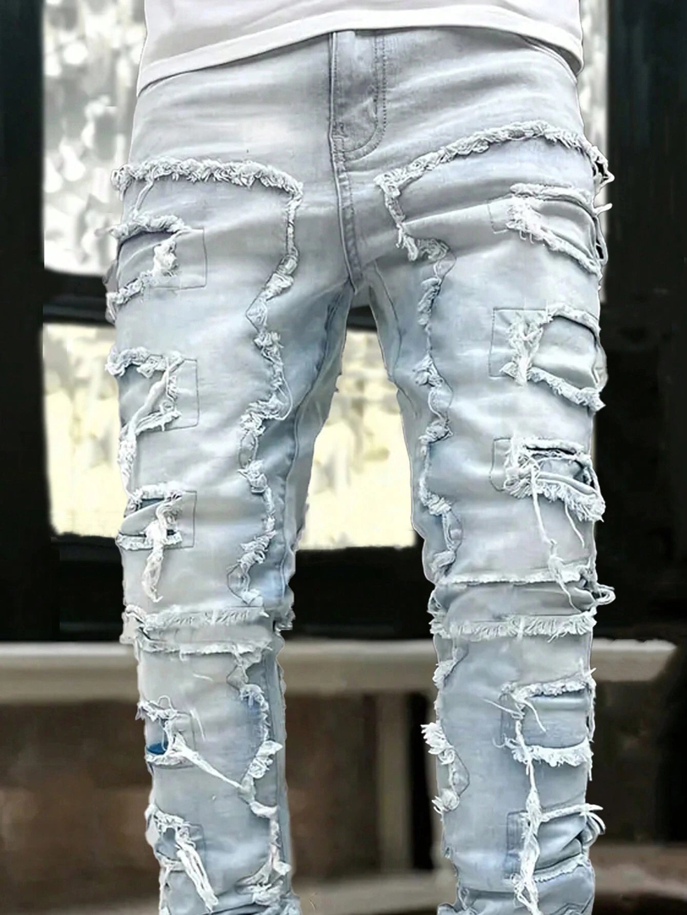 Men's Camo Print Ripped Jeans Camo Colors