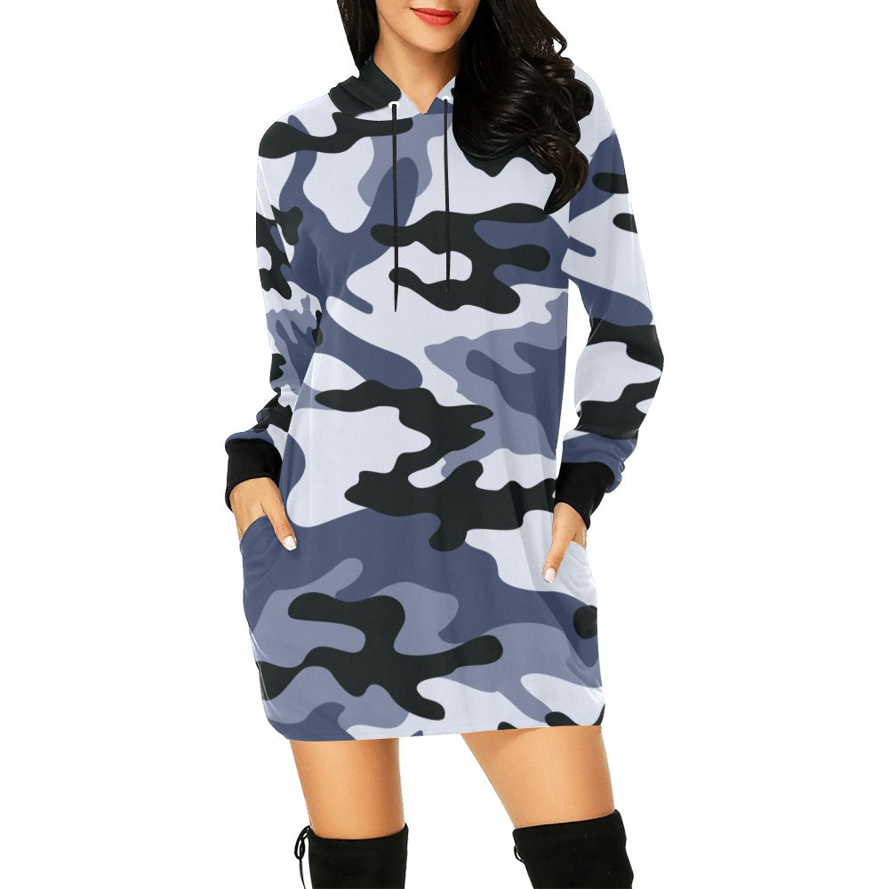 Camo Hoodie Dress | Light Blue Camo Colors