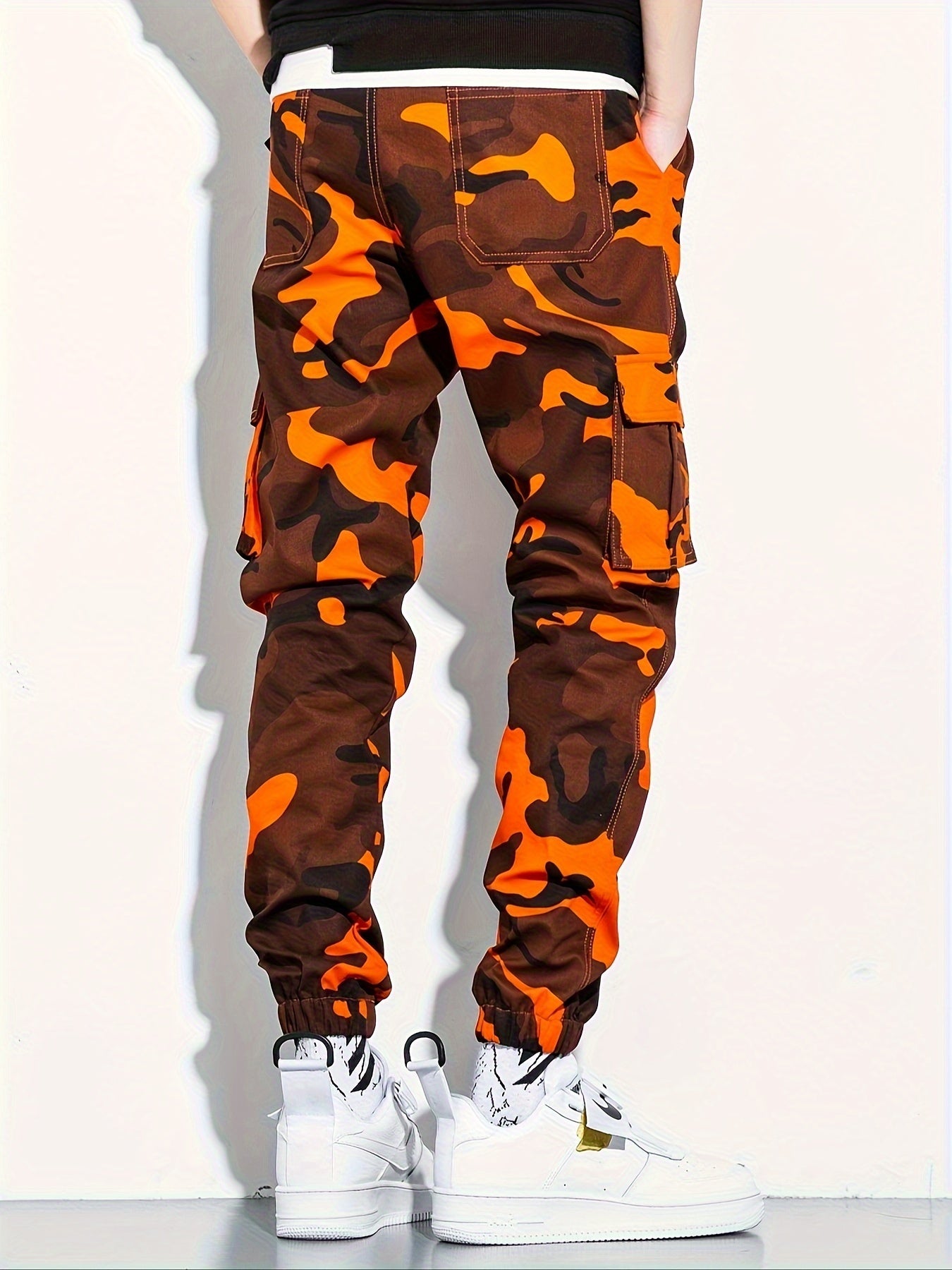 Men's Camo Cargo Cropped Pants With Multi Pockets | Vintage Style Camo Colors