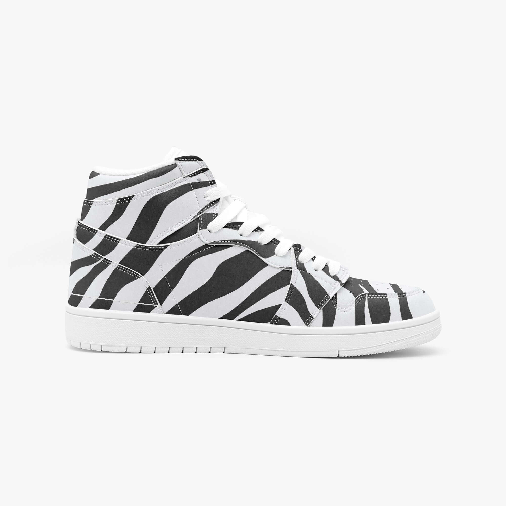 Zebra Sneakers in Black & White | High-Top AJ1 Style Camo Colors