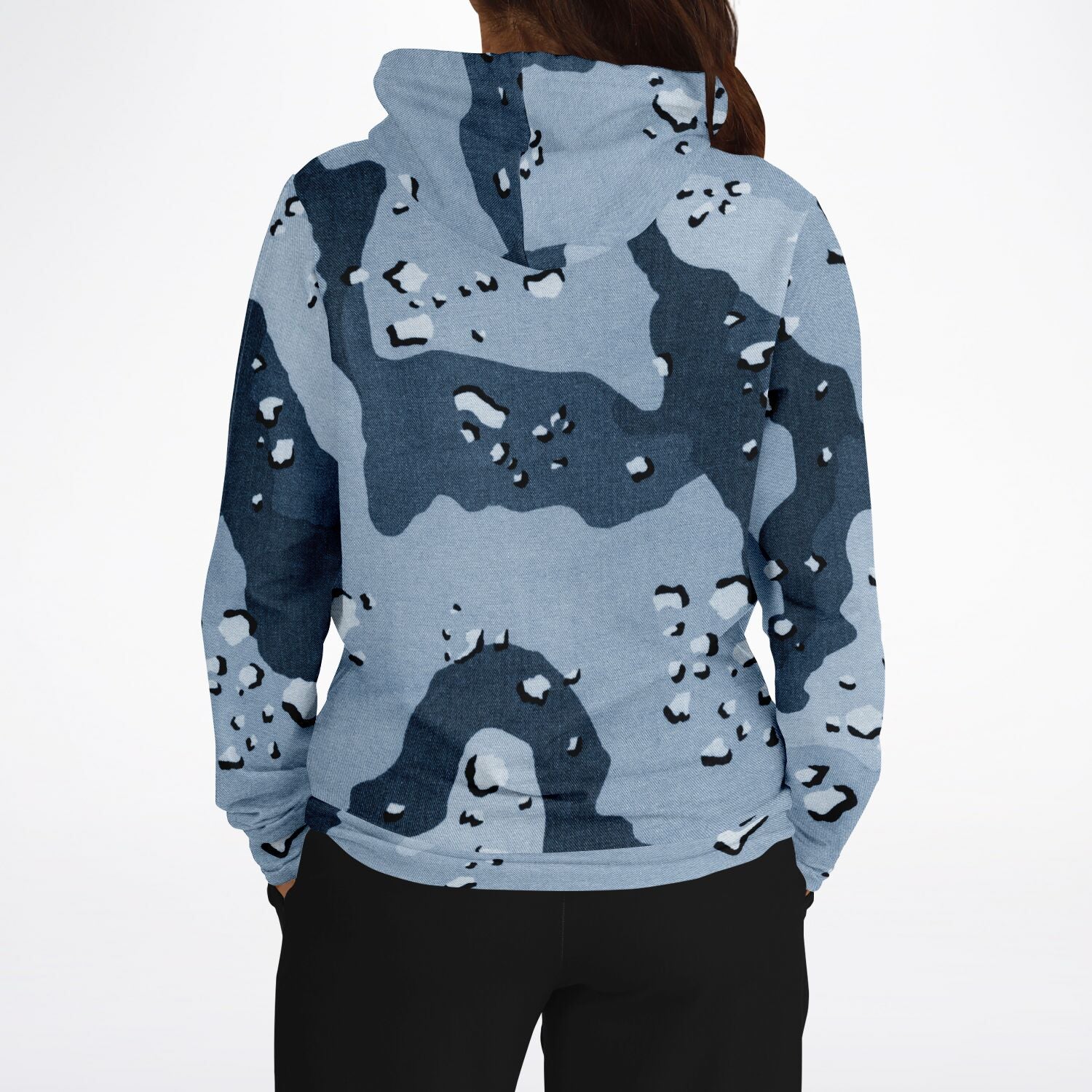 Navy Camouflage Hoodie | Fabric Style Print | Camo Colors