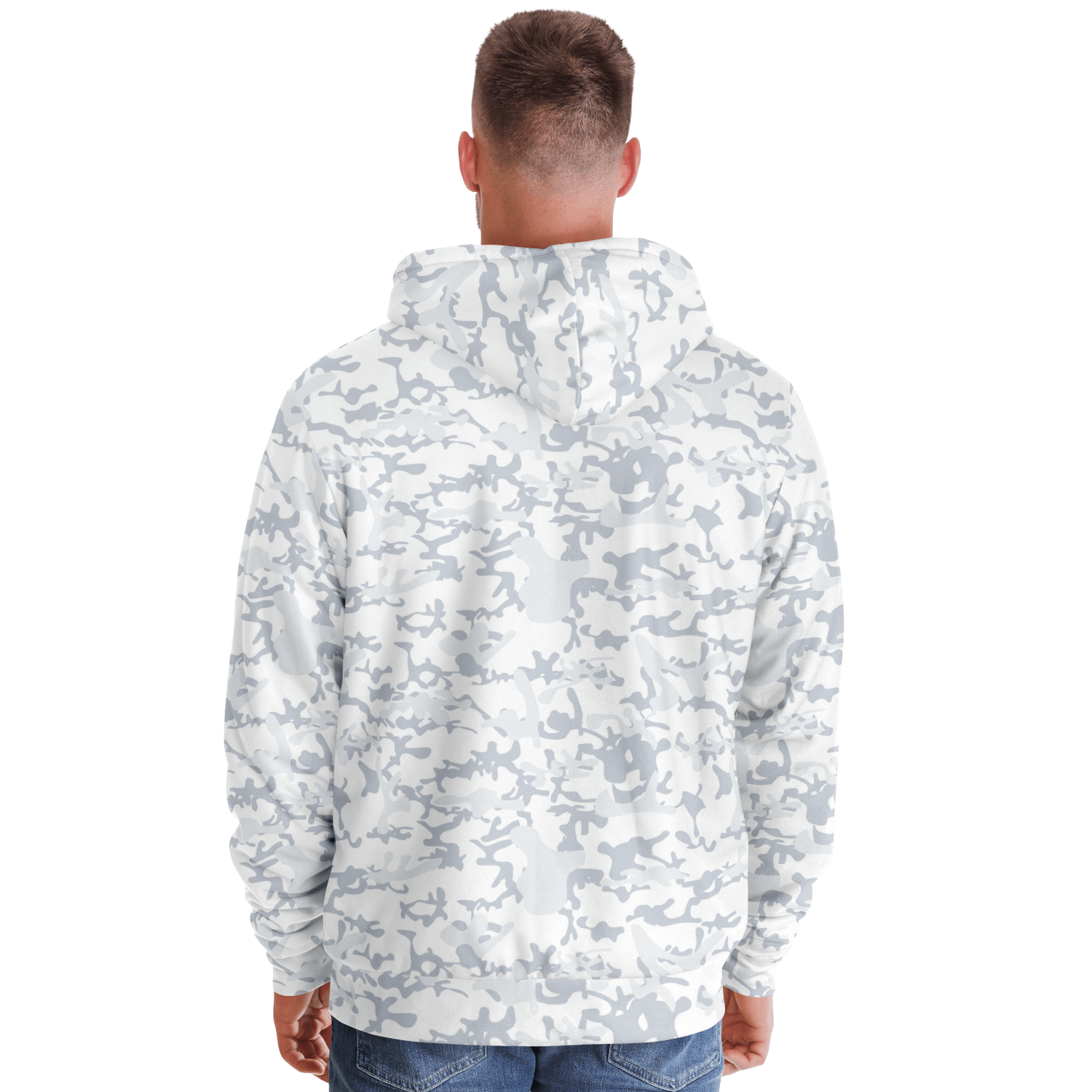 Microfleece Zip Hoodie | Army Snow Camouflage Camo Colors