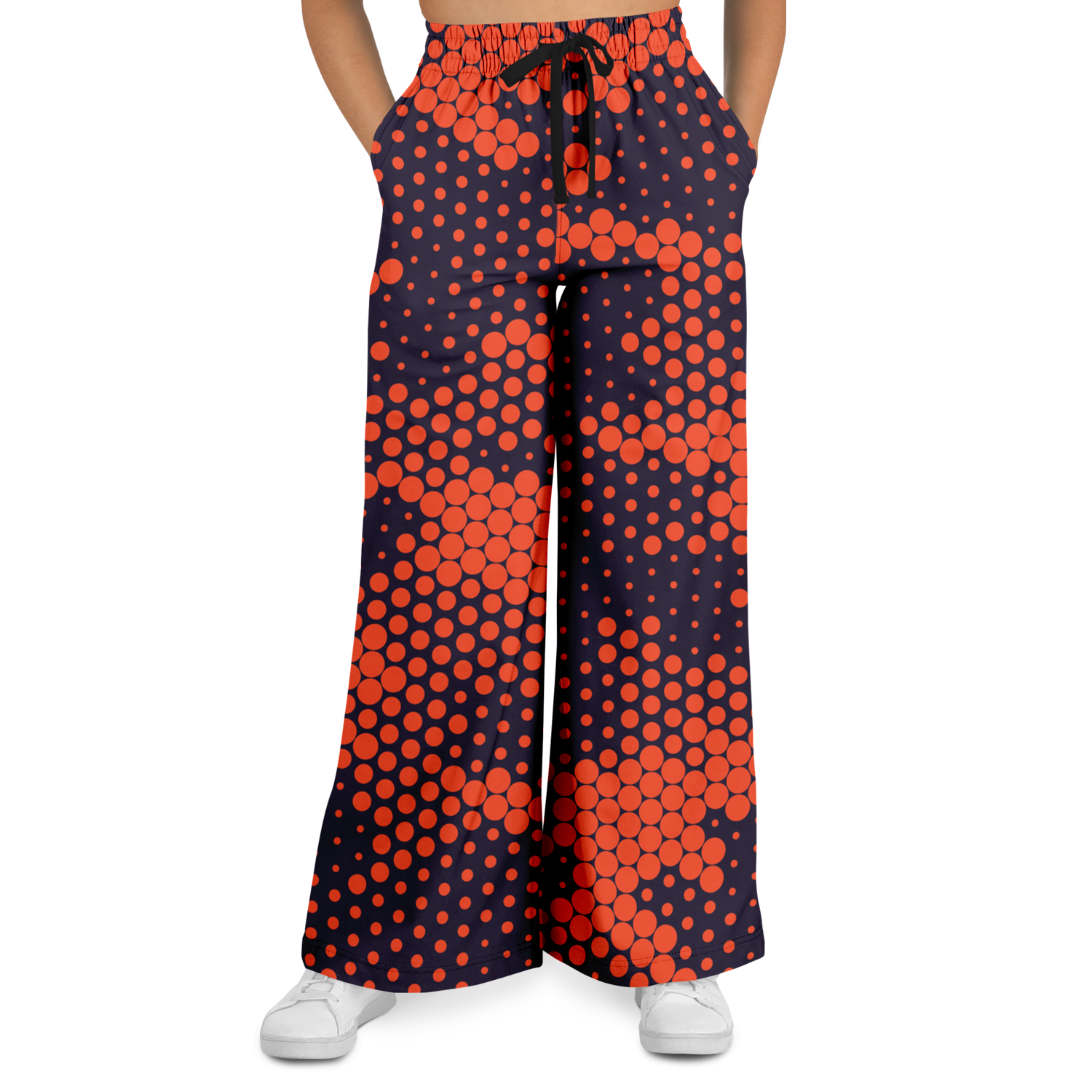 Camo Wide Leg Pants | Orange & Blue Digital Camouflage Camo Colors