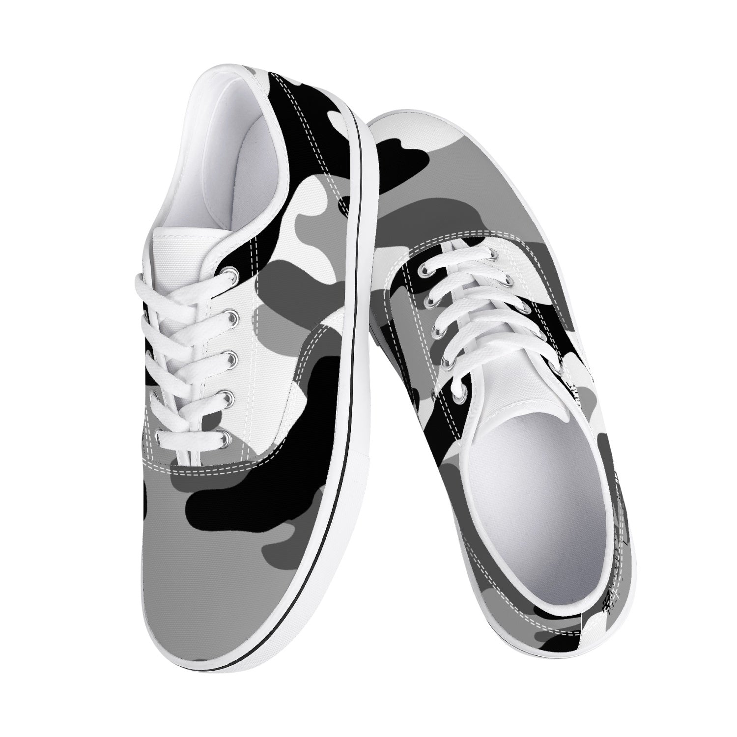 Camo Skate Shoes | Gray, Black, and White Camouflage Camo Colors