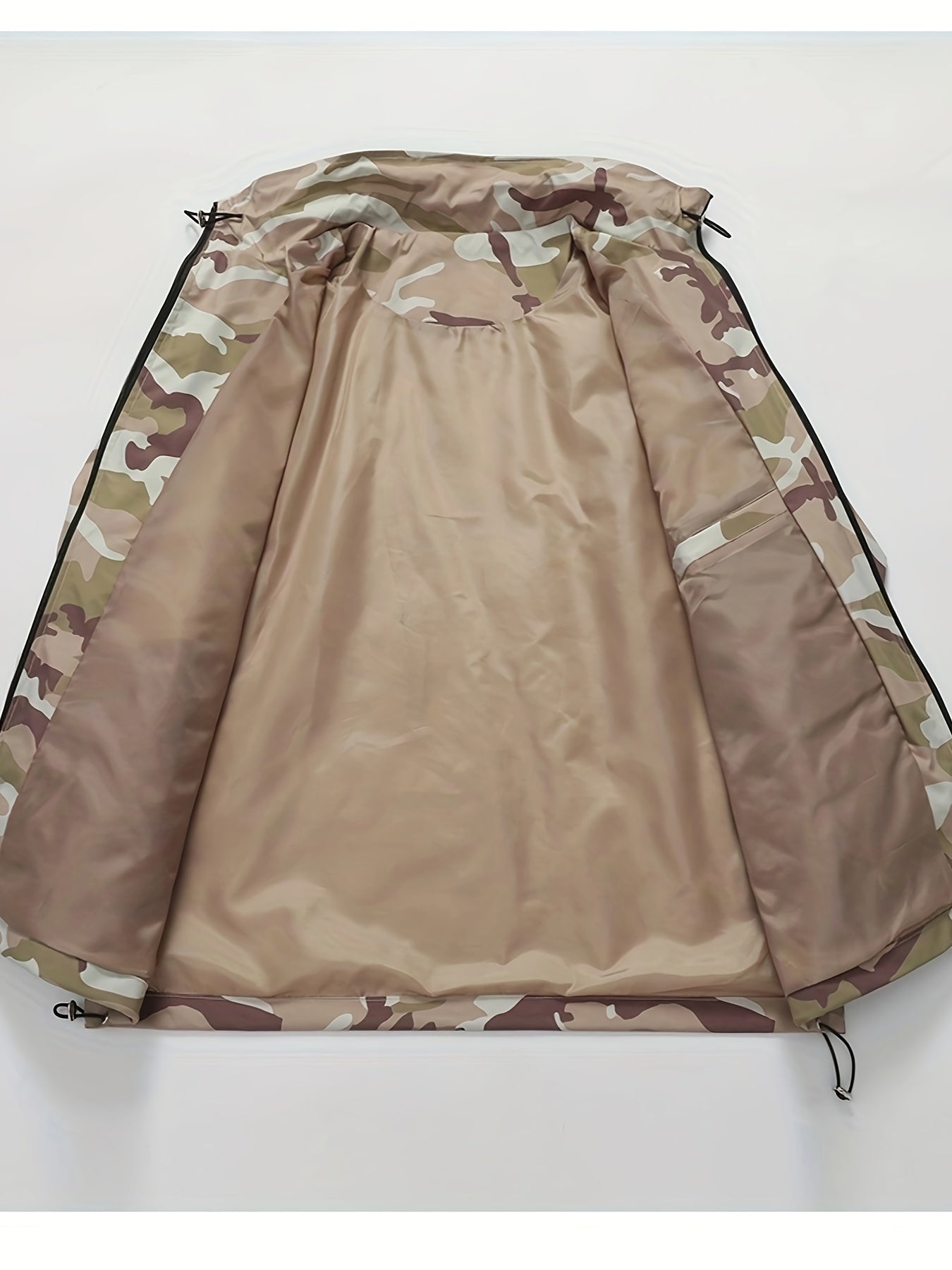 Military Style Men's Camo Jacket in Khaki and Green Camo Colors