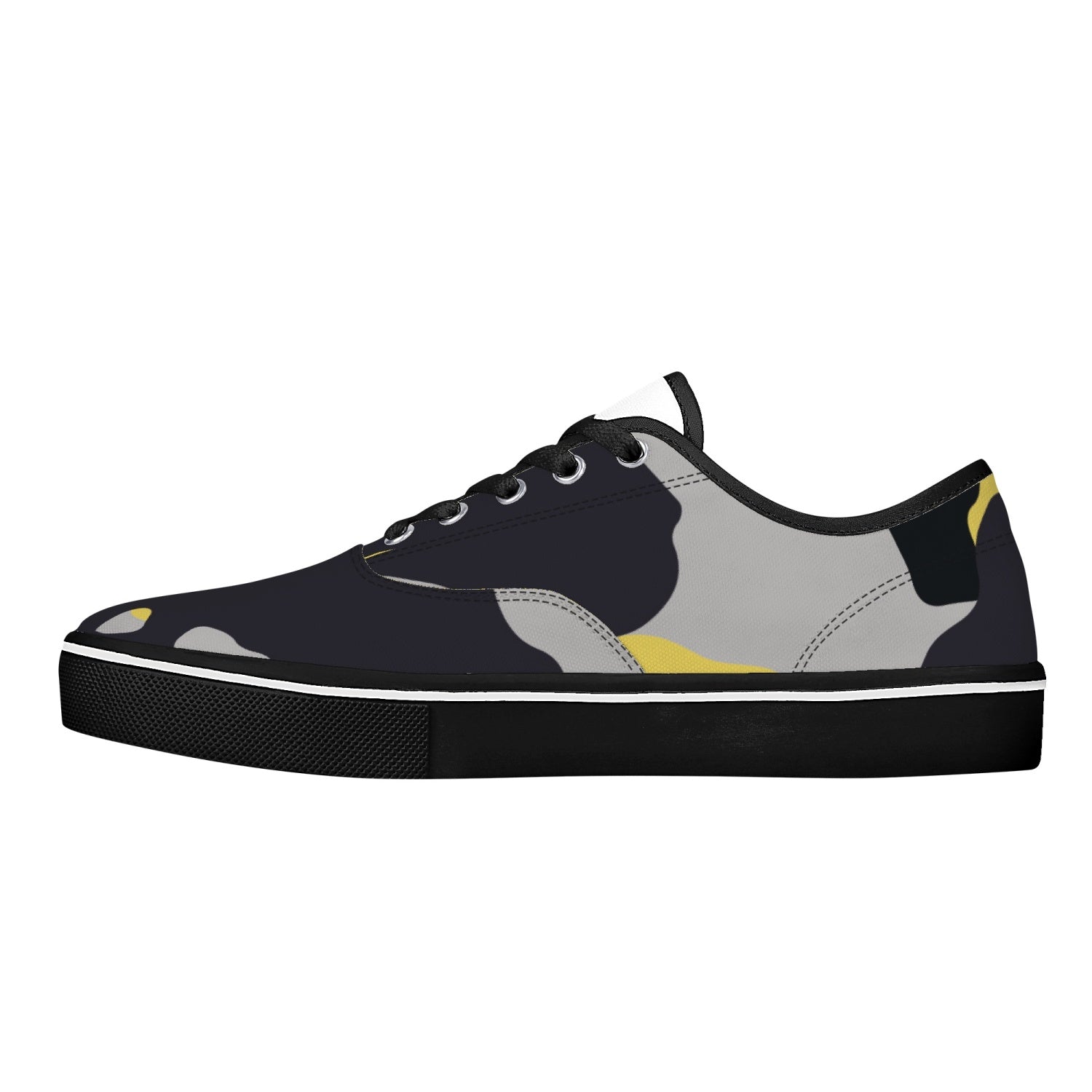 Camo Skate Shoes | Yellow, Black, and Silver Camouflage Camo Colors