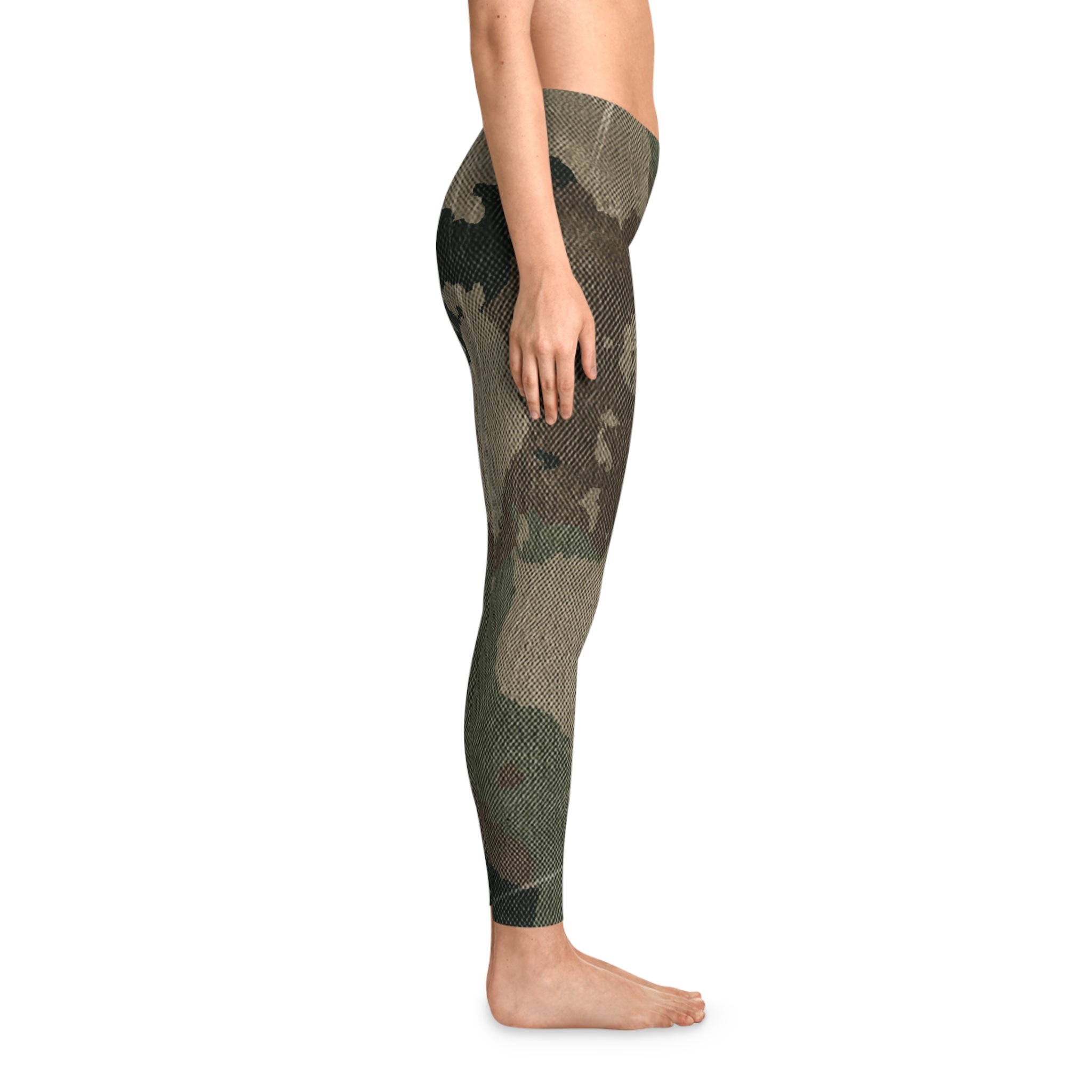 Dirty Brown Camo Leggings For Women | Mid Waist Fit Camo Colors