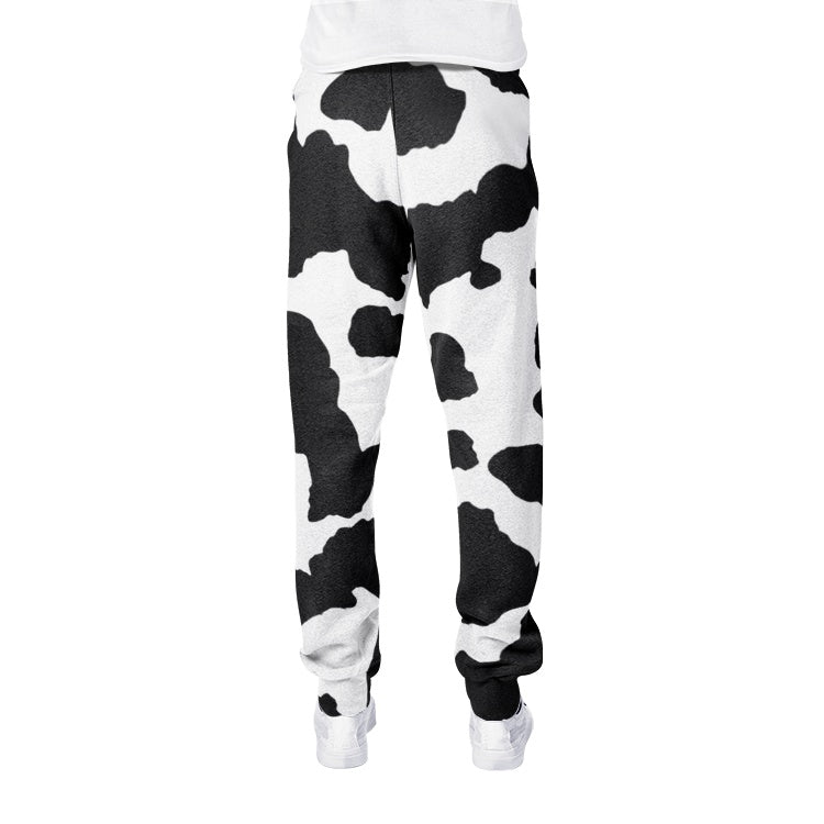 Men's Camo Track Pants | Black & White Cow Camo Colors