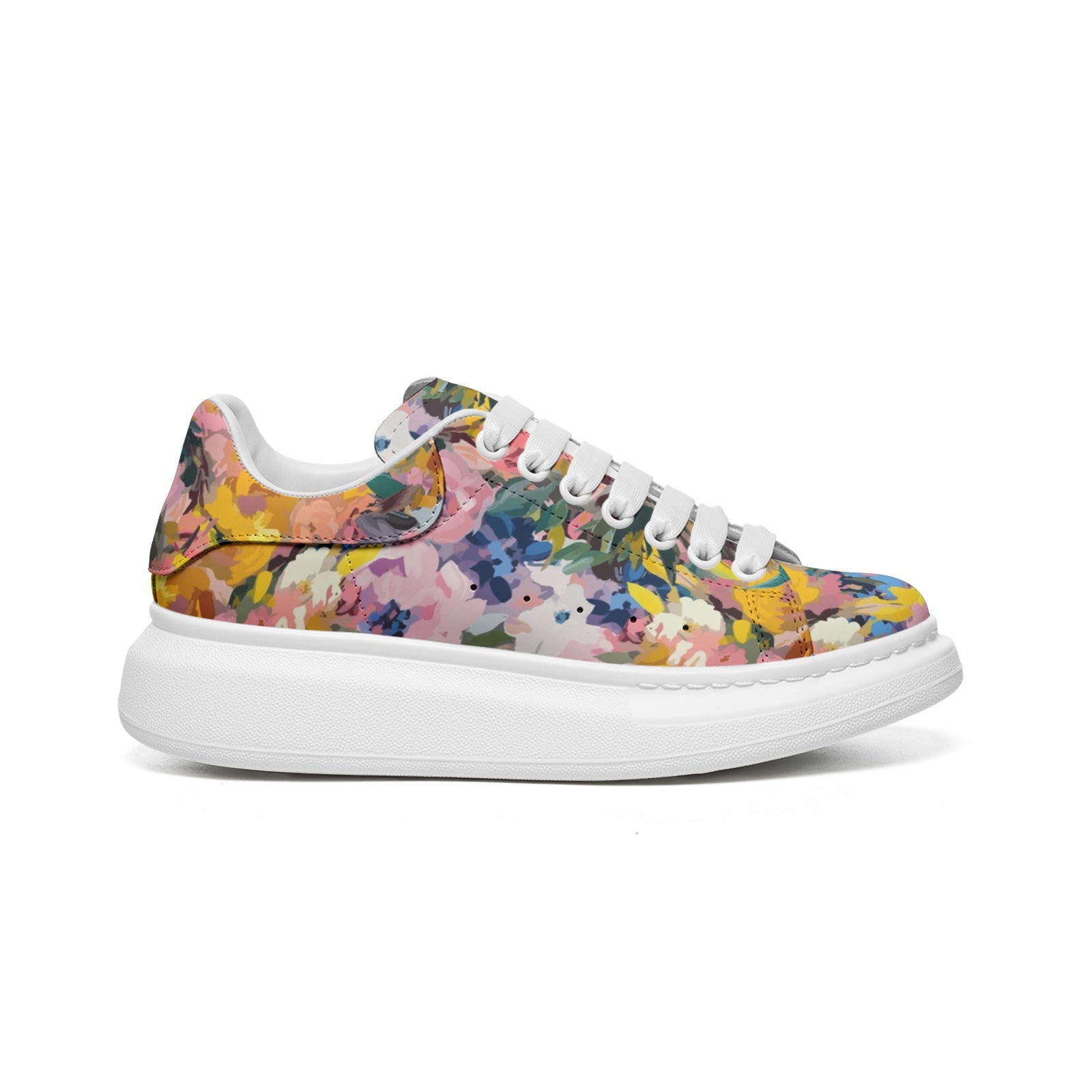 Oil-Painted Floral McQueen Sneakers | Bright Colors Design Camo Colors