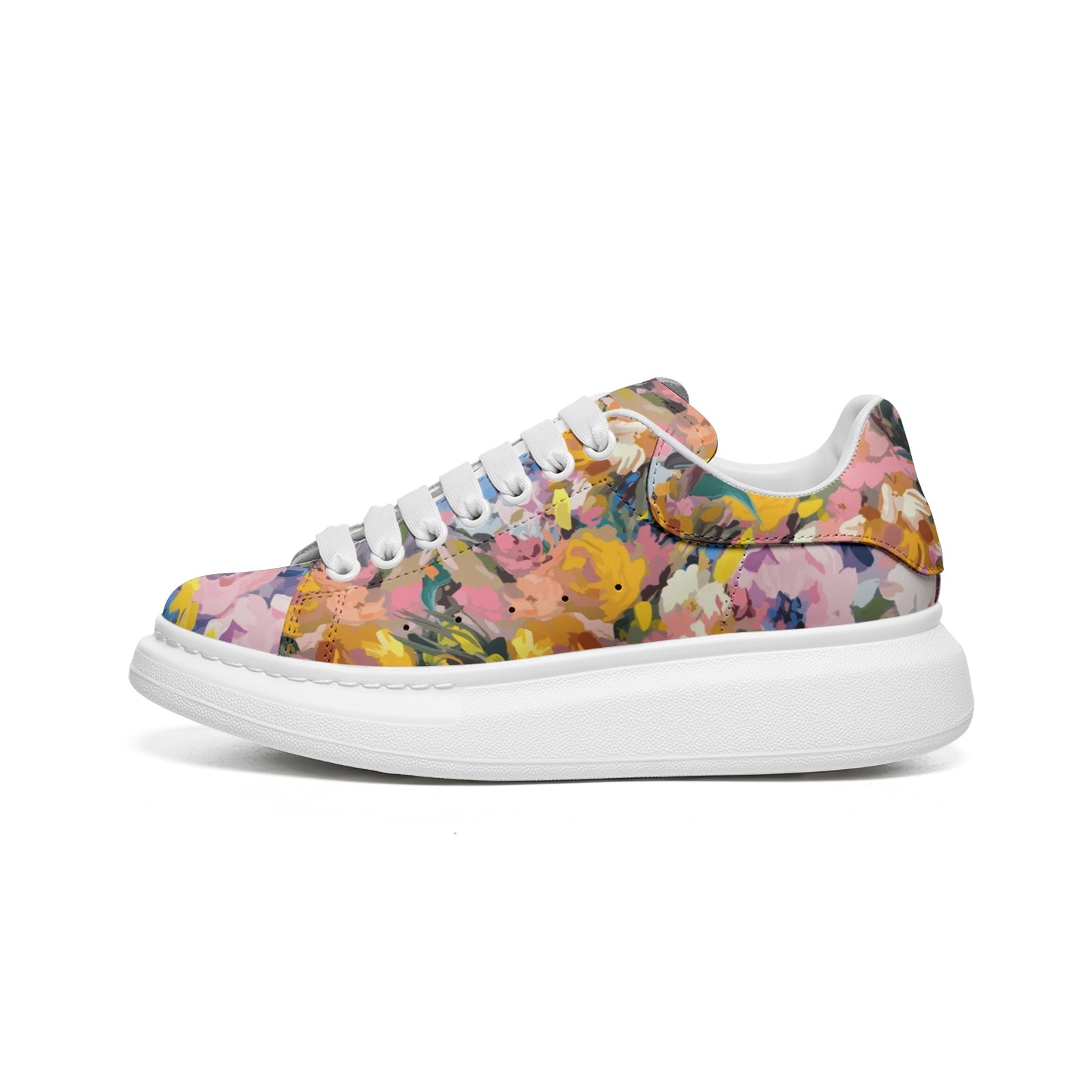 Oil-Painted Floral McQueen Sneakers | Bright Colors Design Camo Colors
