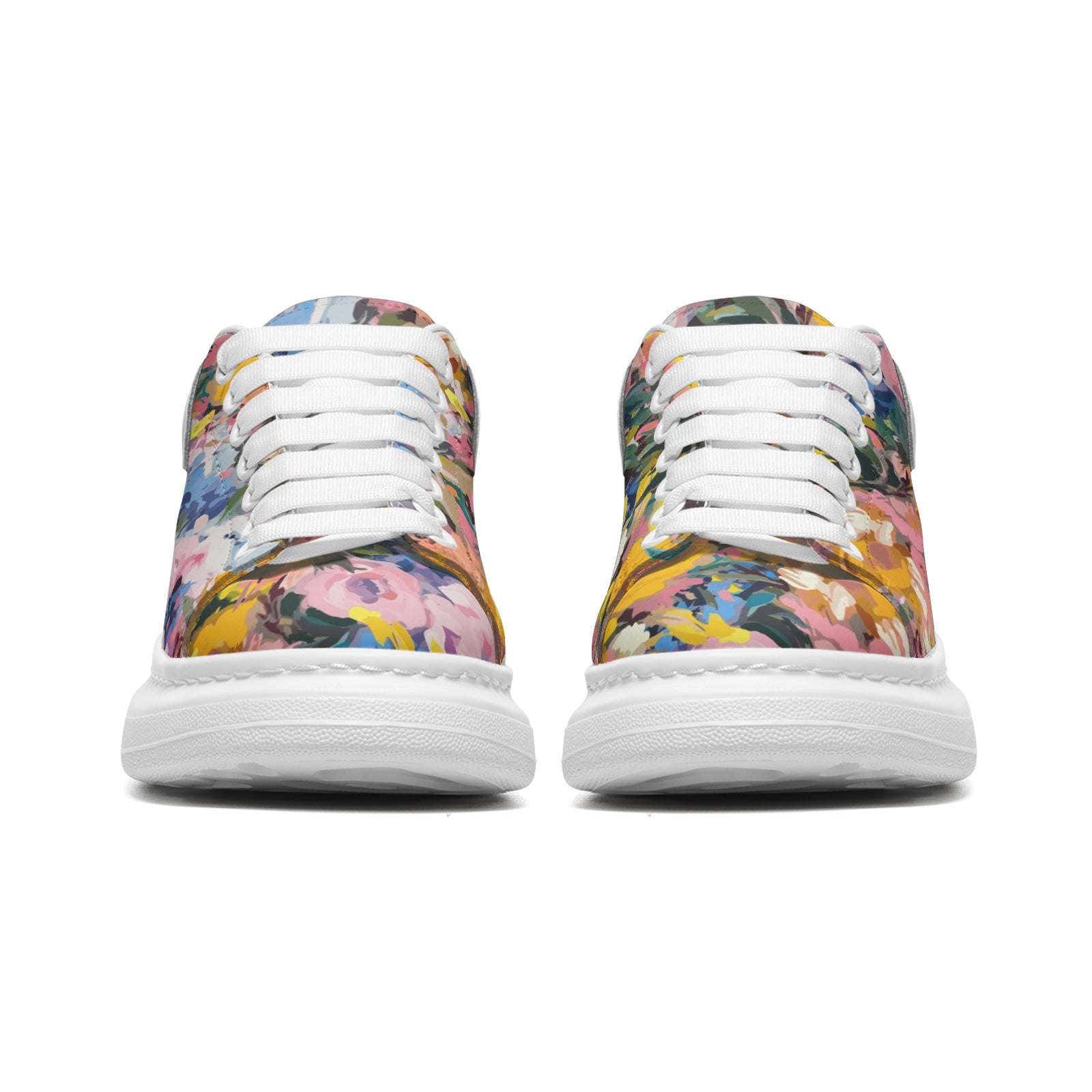 Oil-Painted Floral McQueen Sneakers | Bright Colors Design Camo Colors