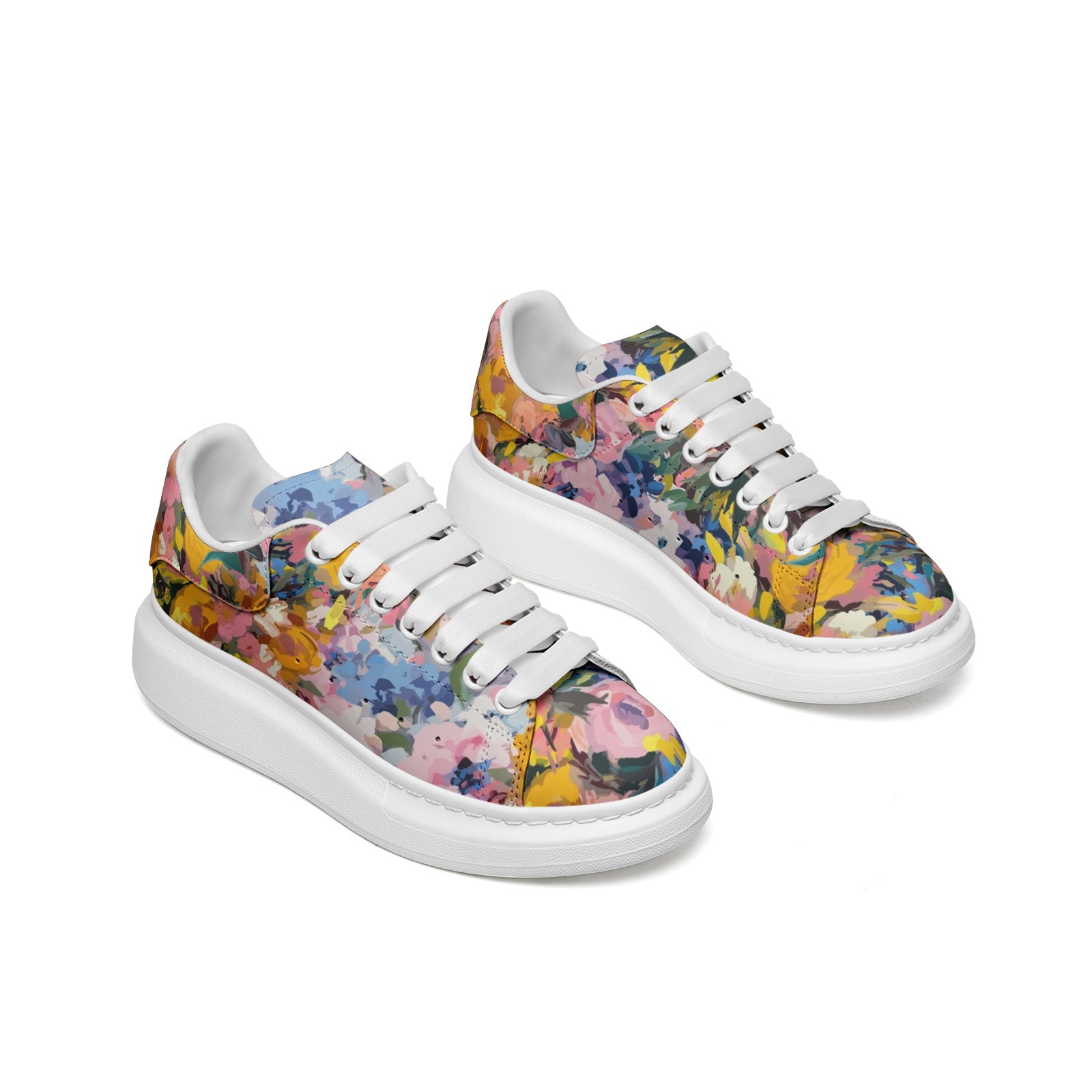Oil-Painted Floral McQueen Sneakers | Bright Colors Design Camo Colors