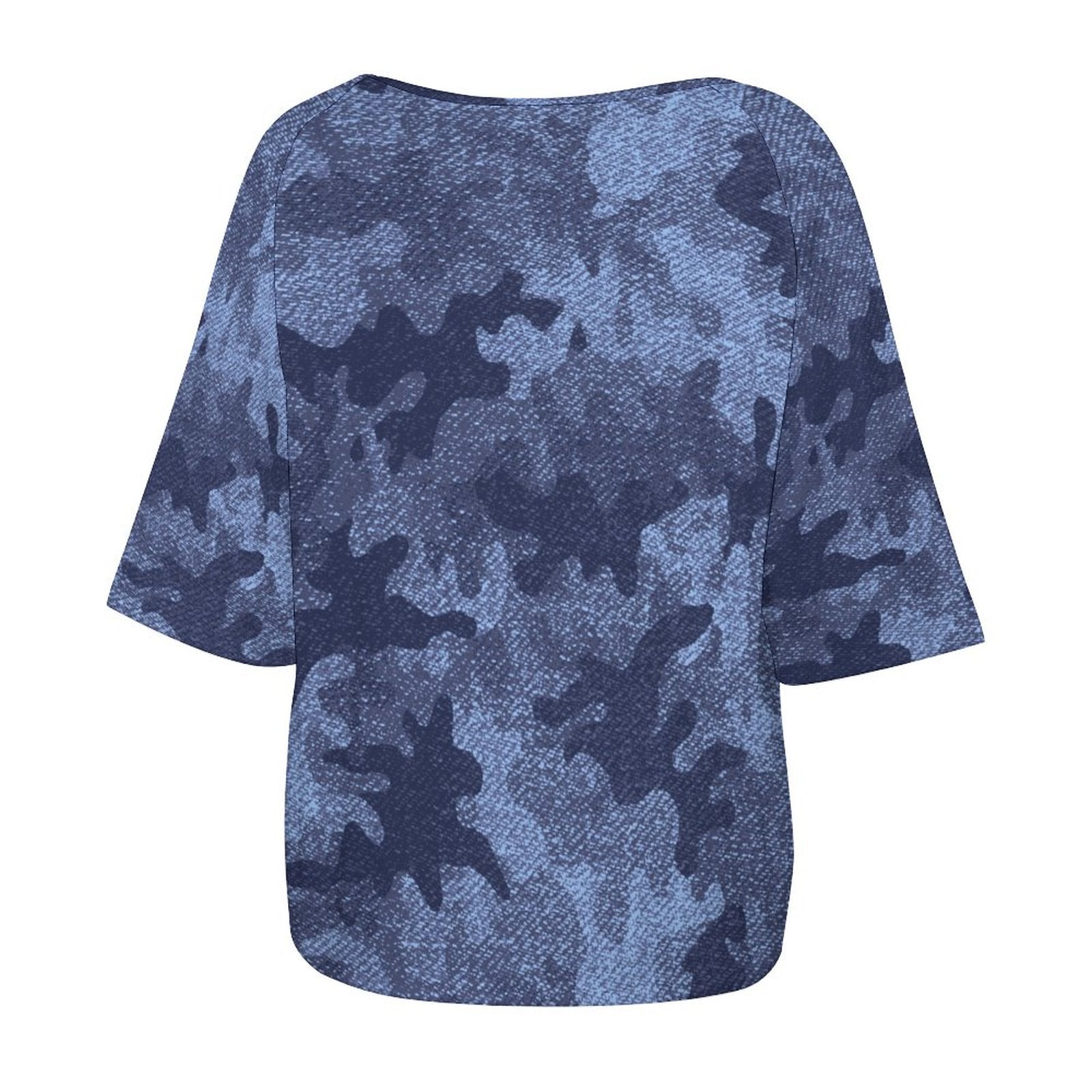 Camo Shirt | Off The Shoulder Top | Denim Blue Camo Colors