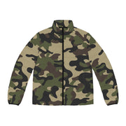 Brown Camo Puffer Jacket | Classic Military Camouflage Style Camo Colors