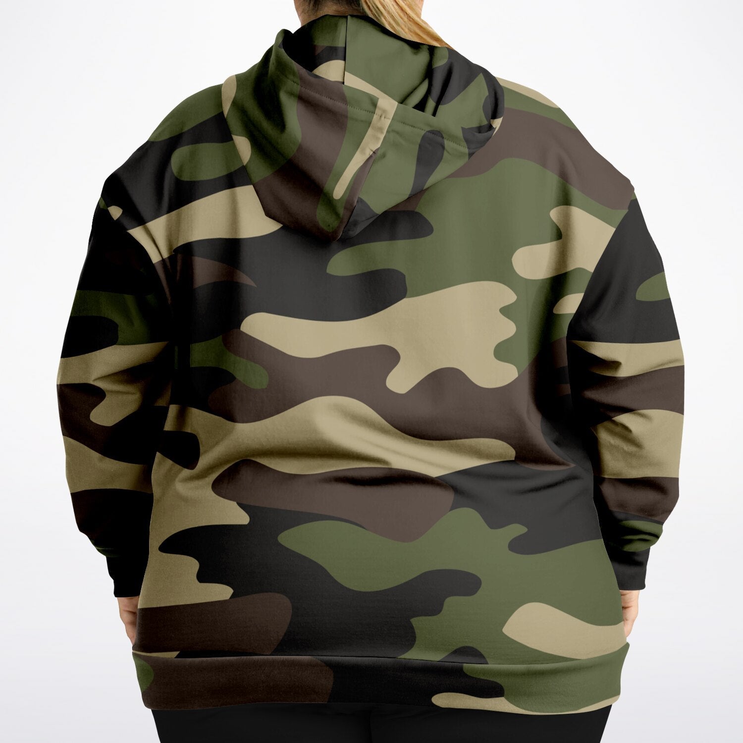 Plus-size Camo Hoodie in Classic Green Camouflage Print | Camo Colors