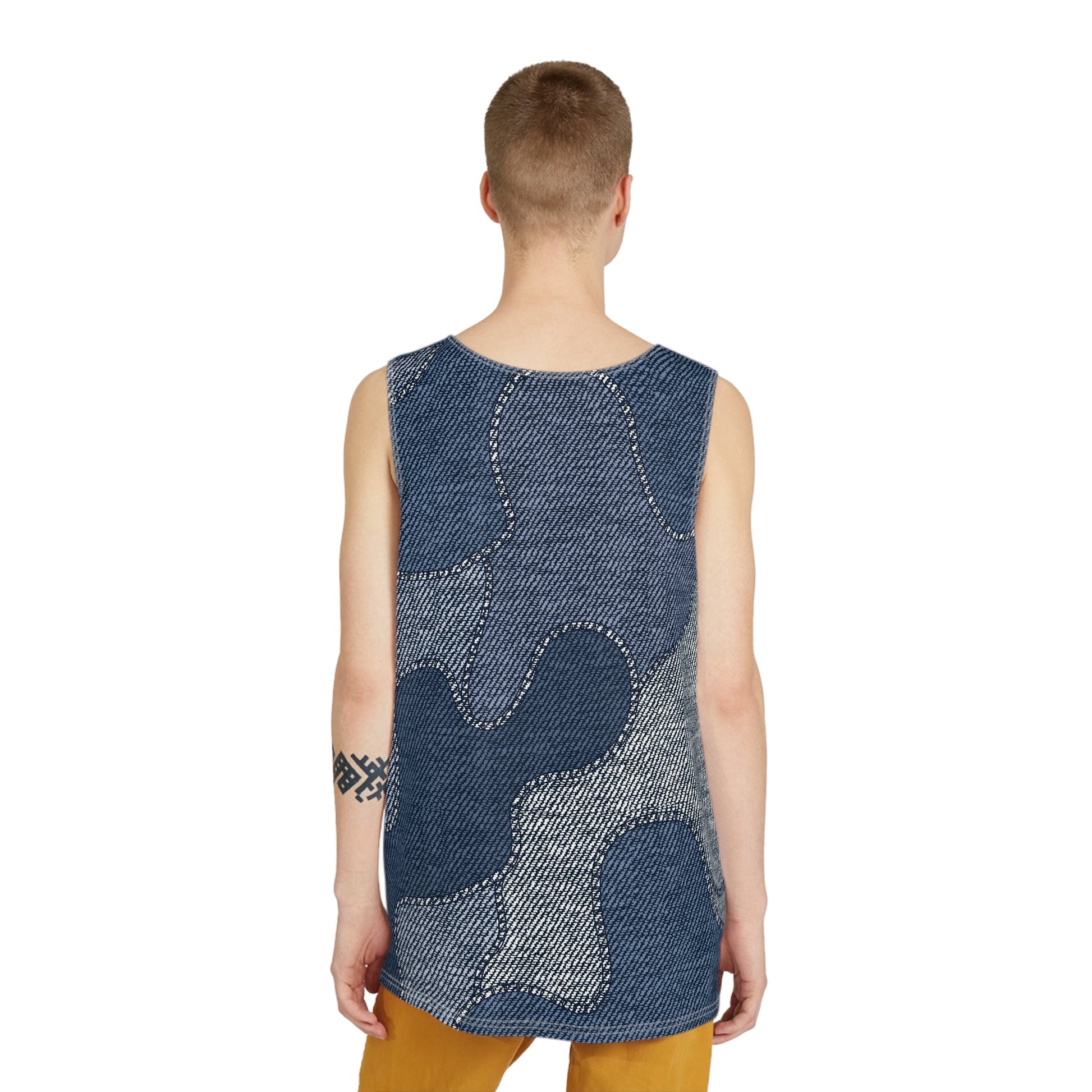 Men's Tank Top - Denim Texture Camo Print - Casual Summer Wear | Camo Colors