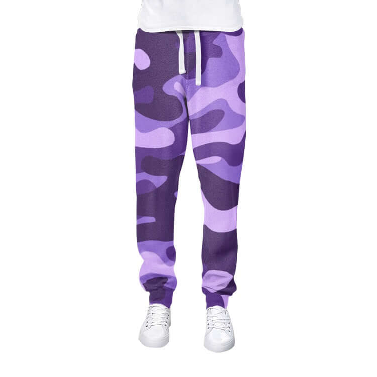 Men's Camo Track Pants | Purple, Blue and Mauve Camo Colors