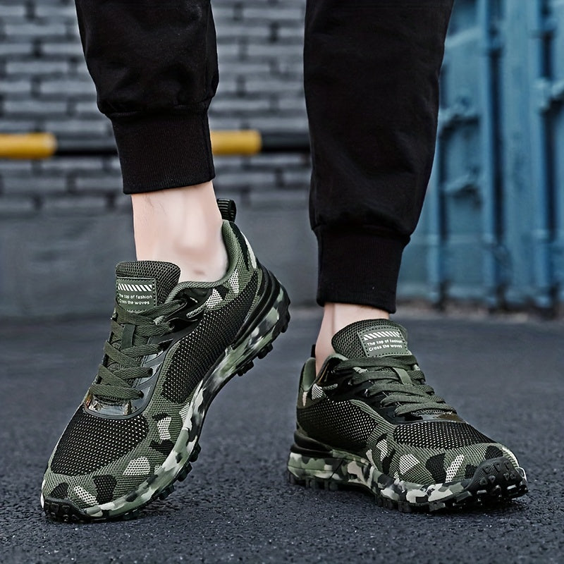Men's Lace-up Camouflage Sneakers – Lightweight & Breathable Camo Colors