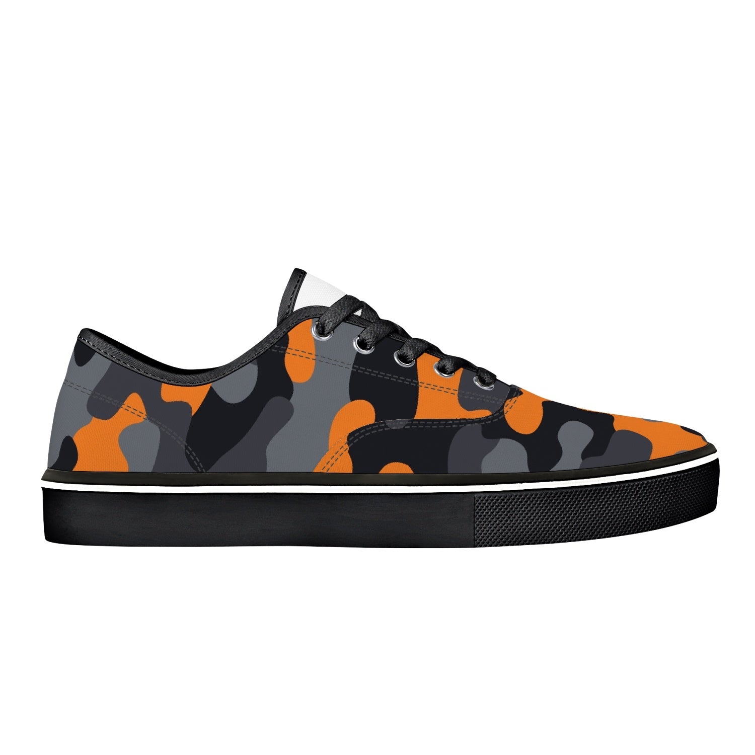 Camo Skate Shoes | Orange, Black, and Gray Camouflage Camo Colors