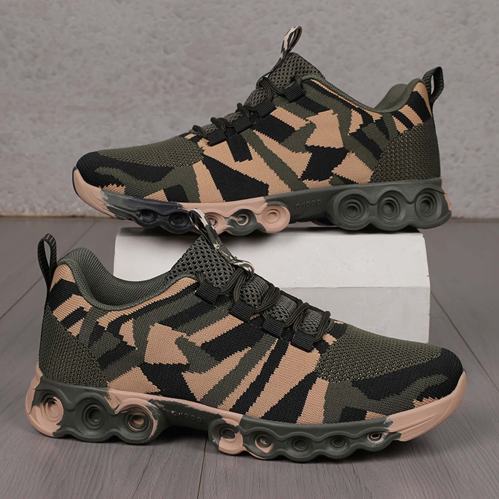 Men's Casual Camouflage Mesh Sneakers | Breathable Fabric Camo Colors