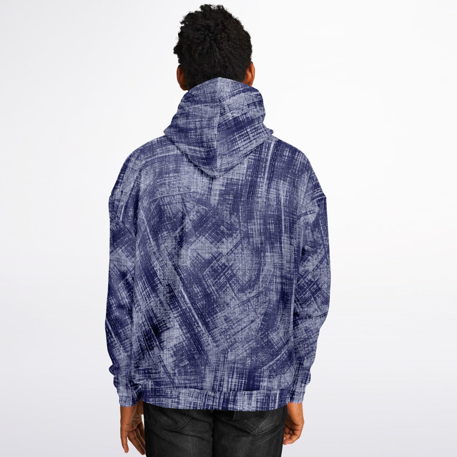 Blue Wash Denim-Style Oversized Hoodie | Camo Colors