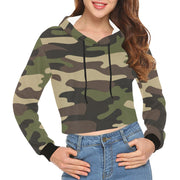 Cropped Camo Hoodie | Regular Fit | Classic Green Camouflage Camo Colors