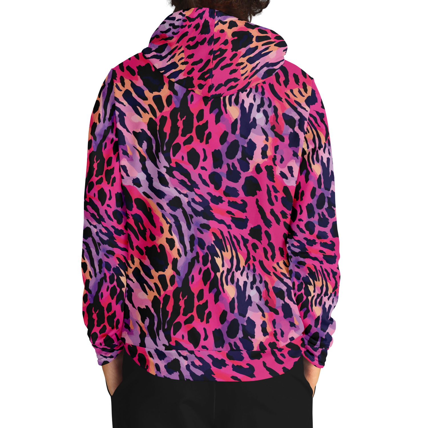Leopard Hoodie | Deep Cerise Pink & Purple Camo Colors