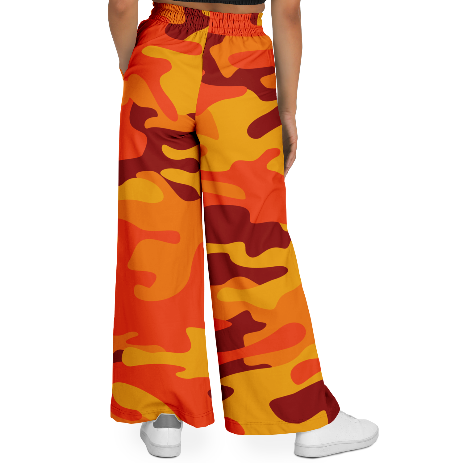 Camo Wide Leg Pants | Orange & Red Camo Camo Colors