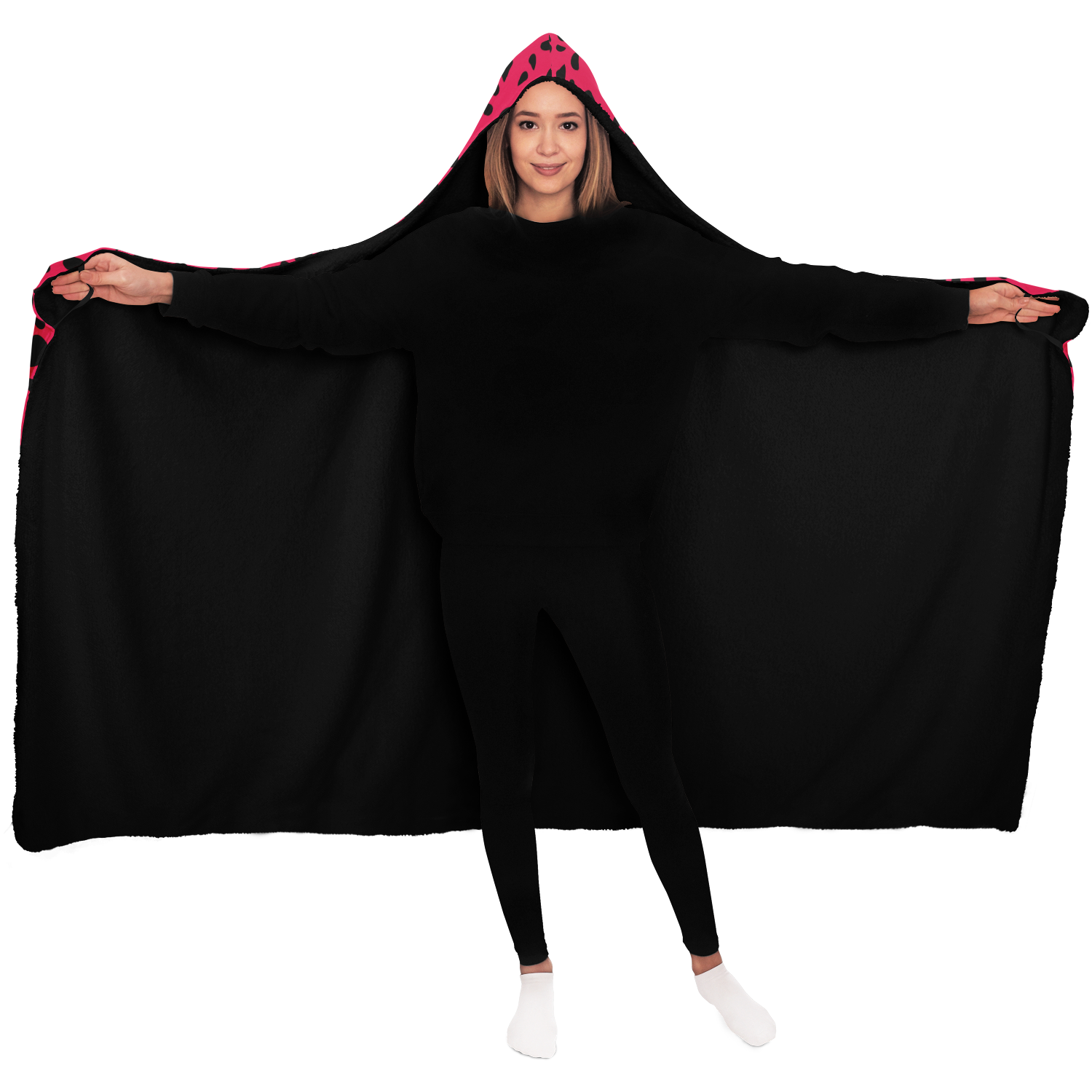 Blanket Hoodie | Pink Leopard Print | Microfleece Lining | Camo Colors