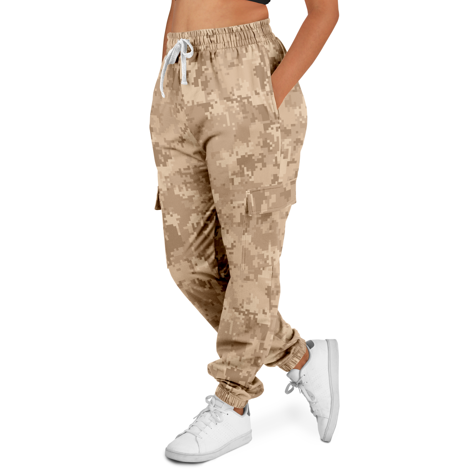 Brown Camo Cargo Pants | Pixel Camouflage | Unisex Camo Colors