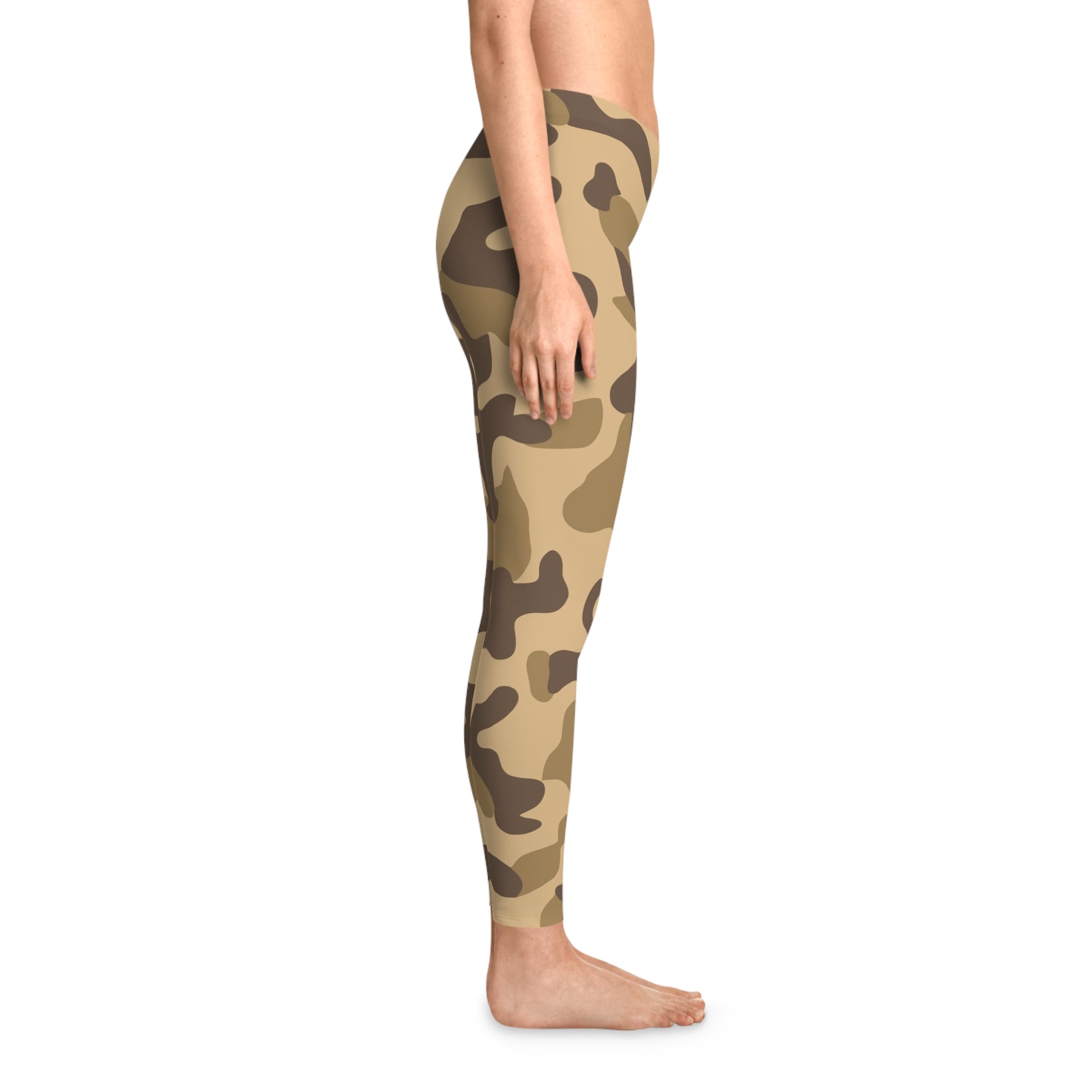 Khaki Camo Leggings For Women | Mid Waist Fit Camo Colors