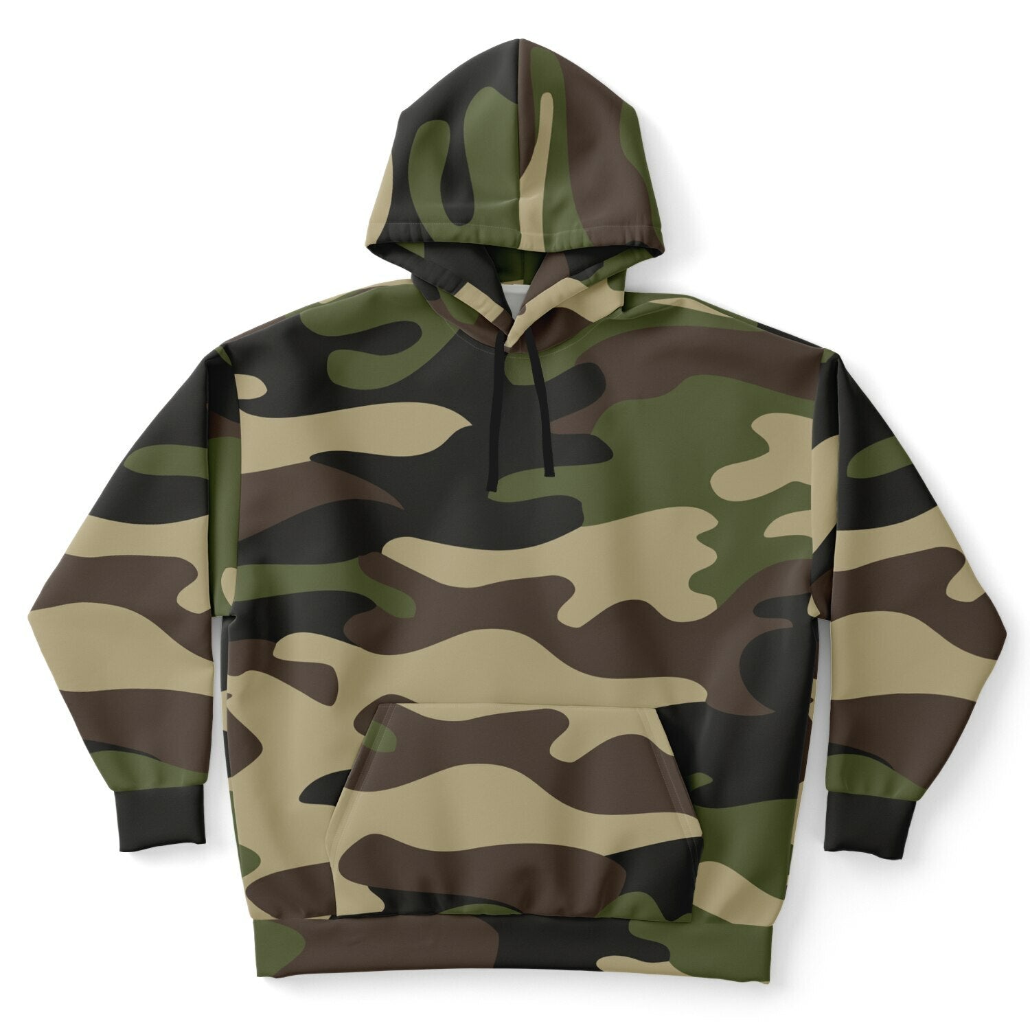 Plus-size Camo Hoodie in Classic Green Camouflage Print | Camo Colors