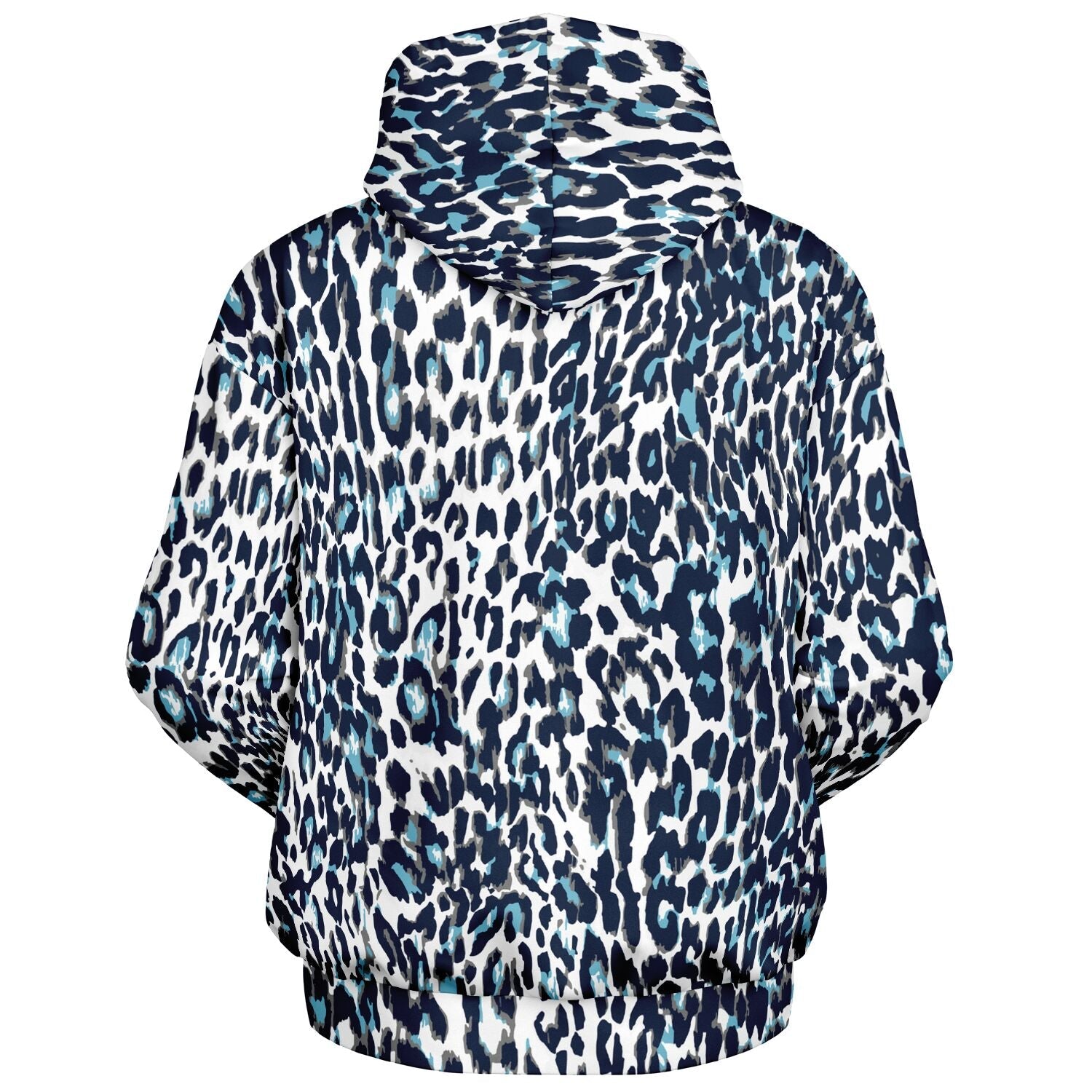 Oversized Leopard Hoodie – Blue and White | Camo Colors