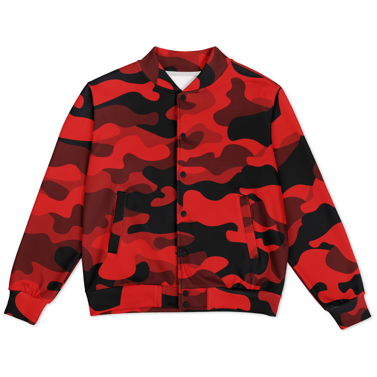 Red Camo Baseball Jacket | Premium, Heavyweight Coat Camo Colors