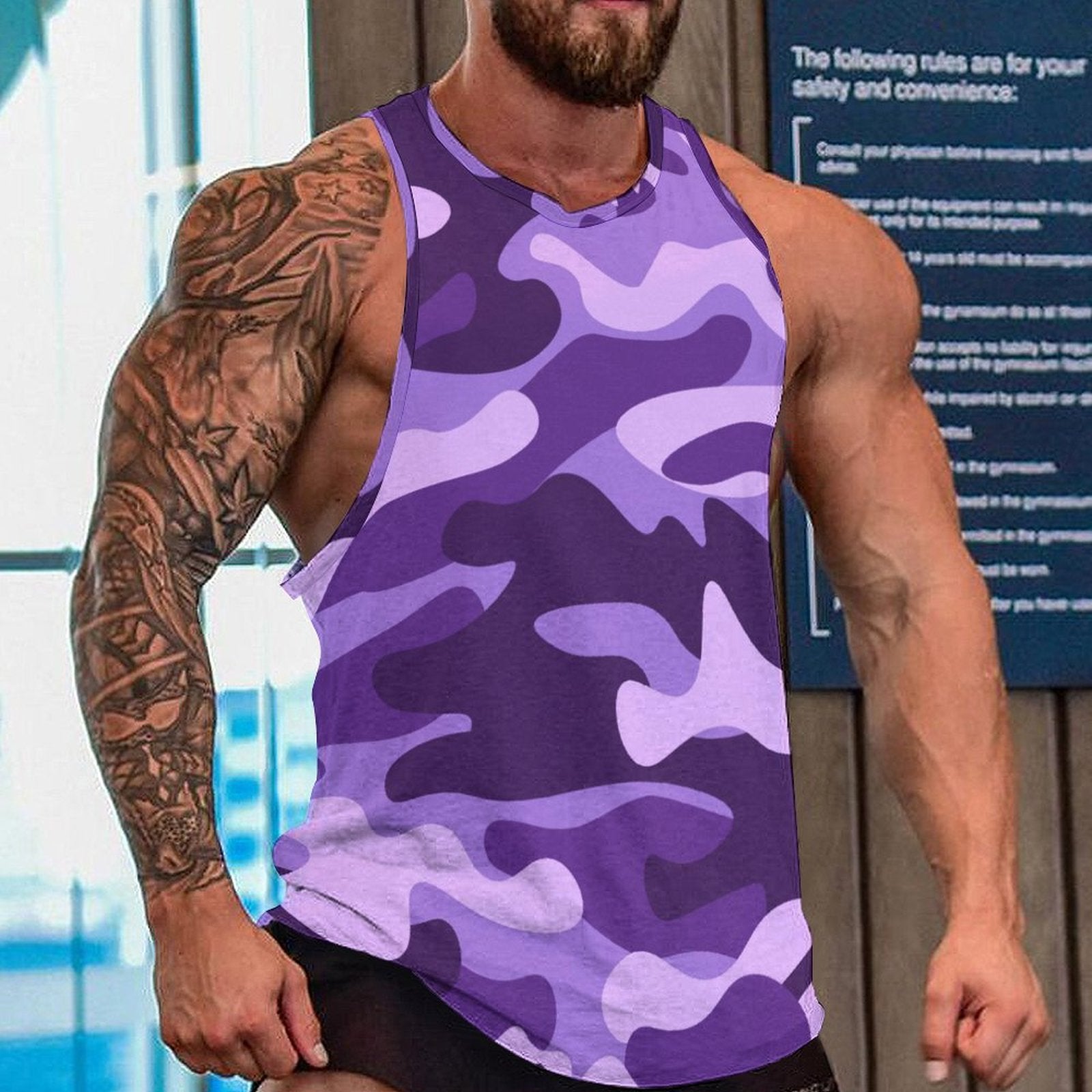 Camo Tank Top | Purple, Blue and Mauve Camouflage Camo Colors