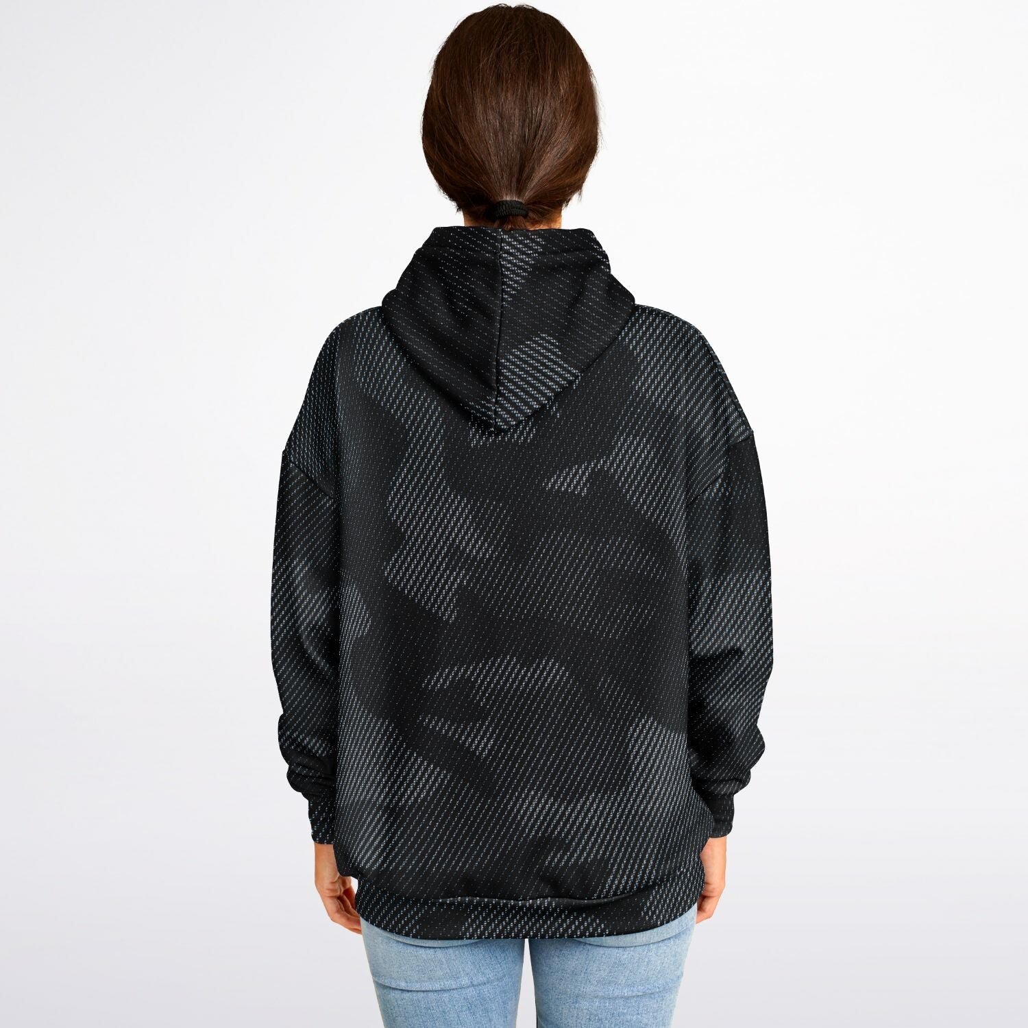 Black Oversized Hoodie | Camouflage Uniform Cloth Pattern | Camo Colors