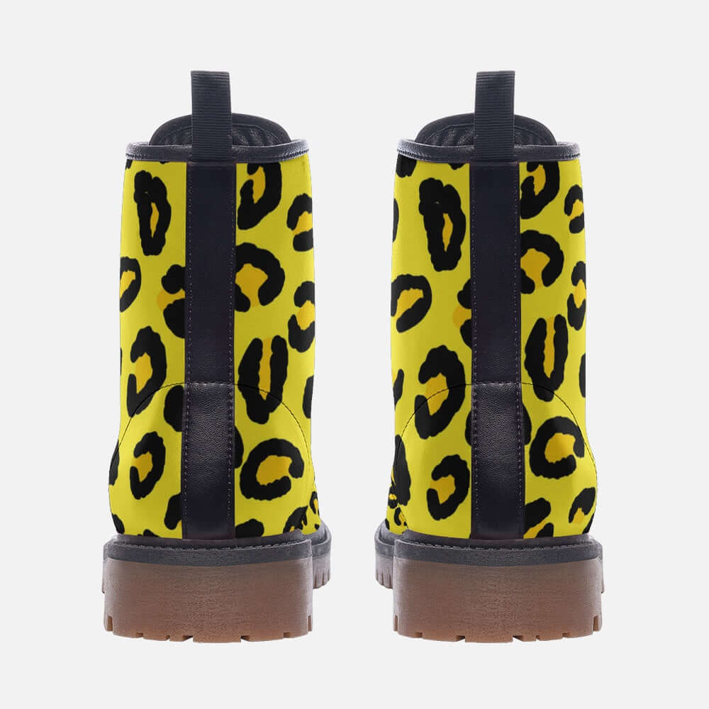 Leopard Boots | Lightweight Leather | Yellow and Black Camo Colors