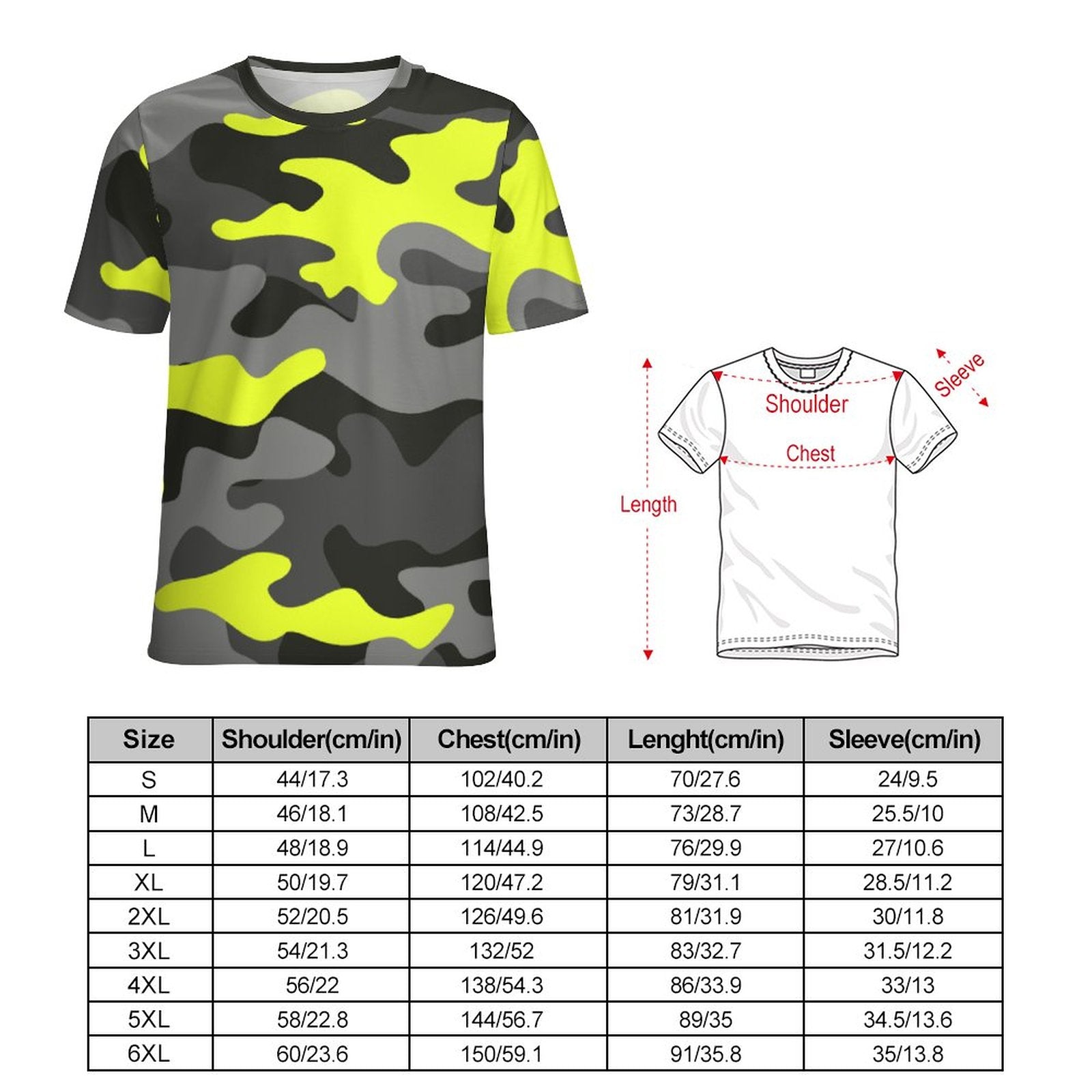 Camo Shirt | Black, Gray, and Yellow T Camo Colors