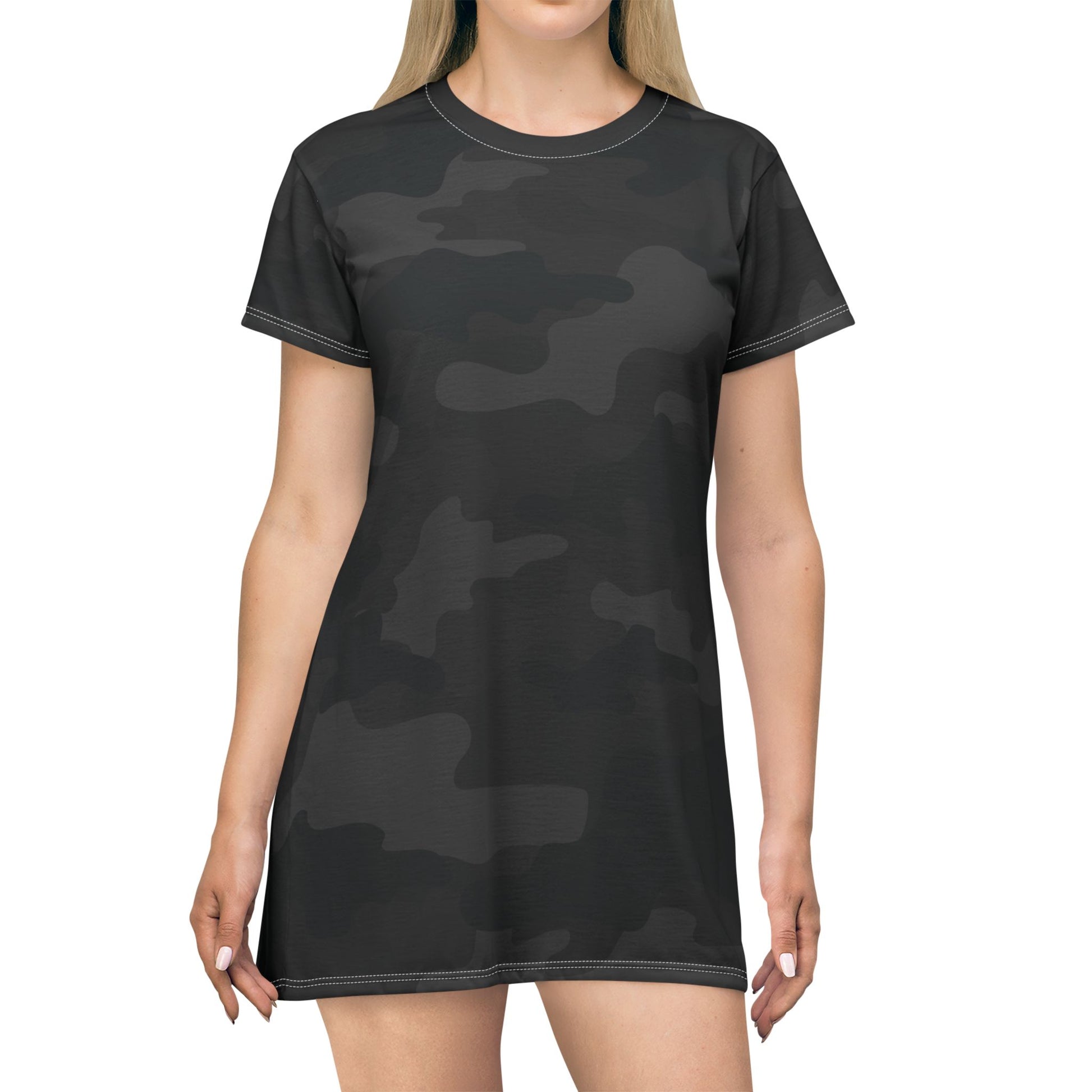 Camo T-Shirt Dress | Black Camouflage Camo Colors