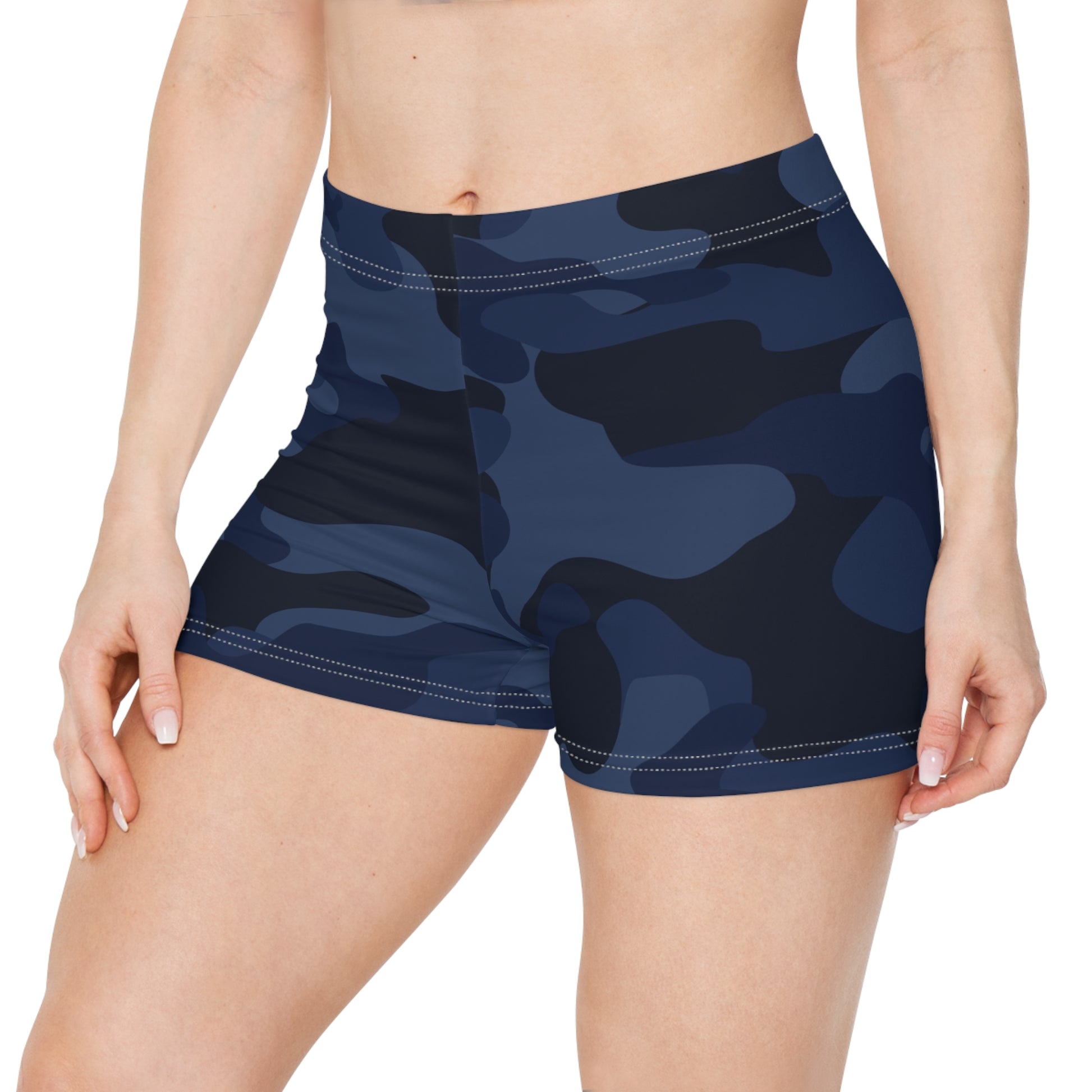 Women's Camo Shorts | Tight Fit | Deep Blue Camouflage Camo Colors