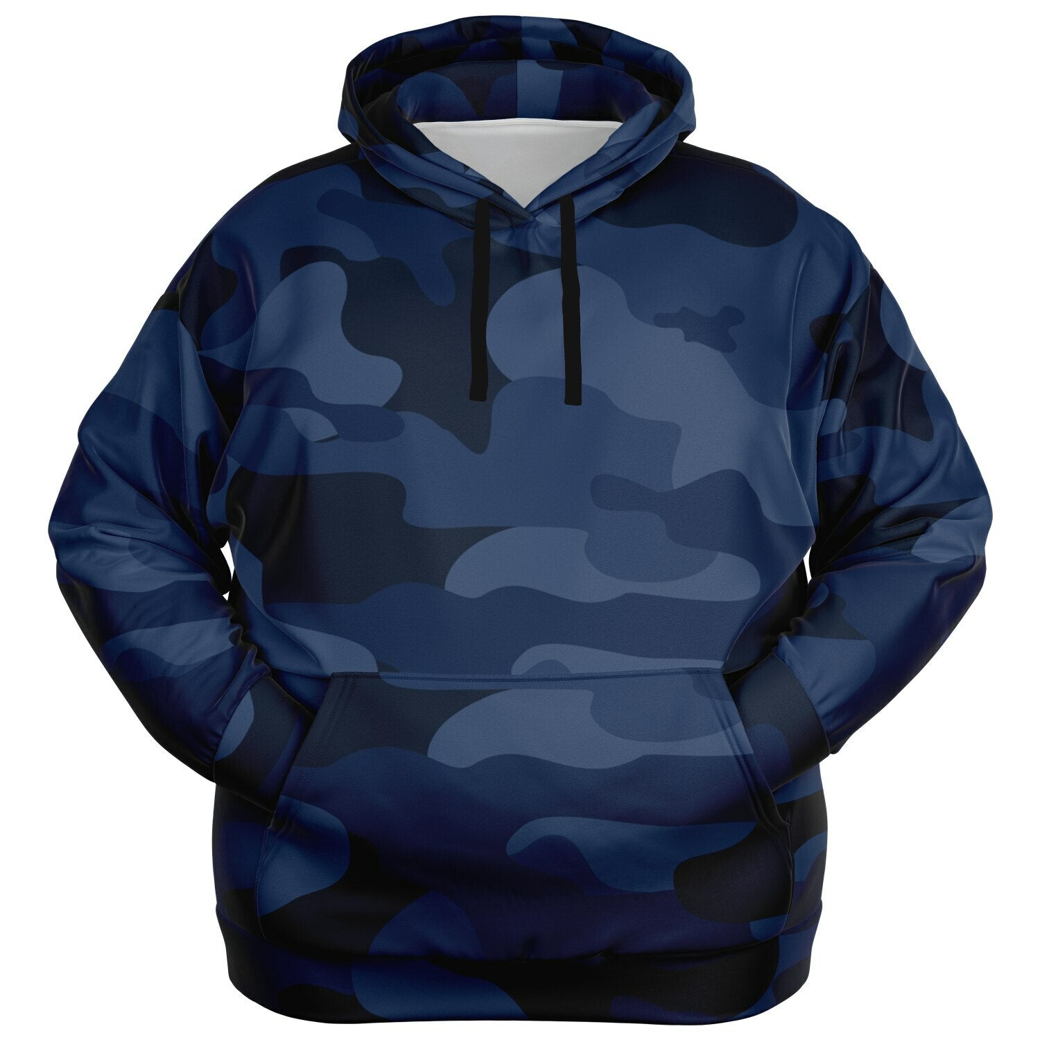 Plus-size Camo Hoodie in Deep Blue Camouflage Print | Camo Colors