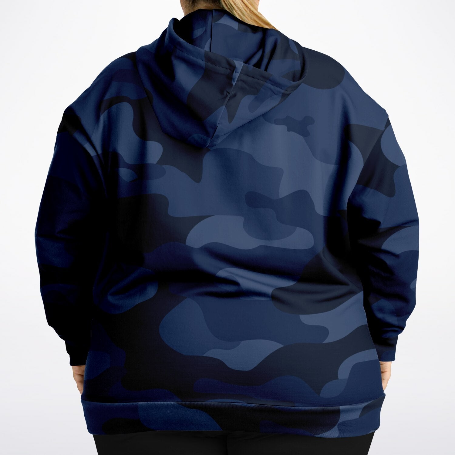 Plus-size Camo Hoodie in Deep Blue Camouflage Print | Camo Colors