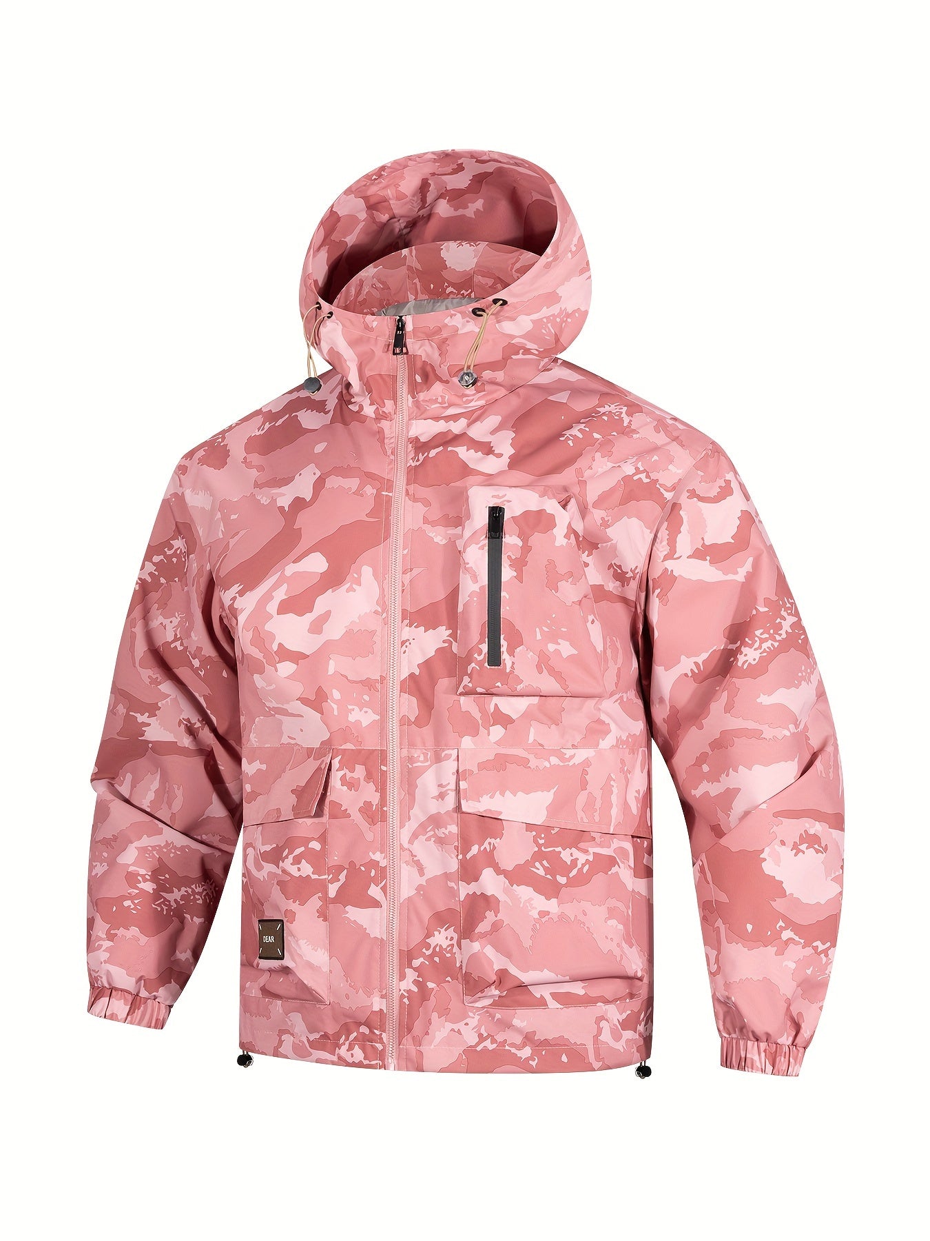 Men's Camo Windbreaker Jacket with a Hood | Multi Pocket Cargo Jacket Camo Colors