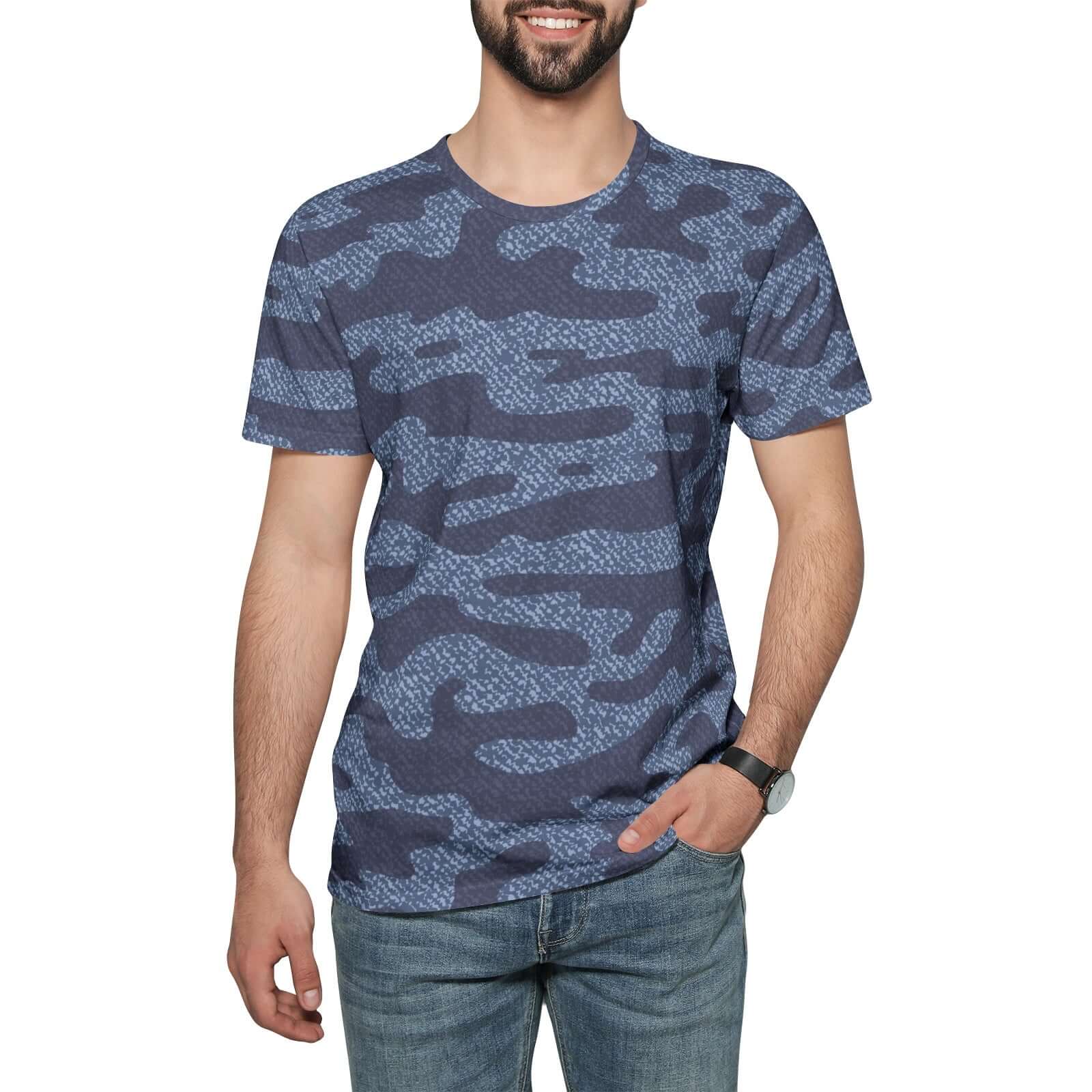 Cotton T-shirts | Spotted Camo Blue Jeans Cloth Pattern Camo Colors