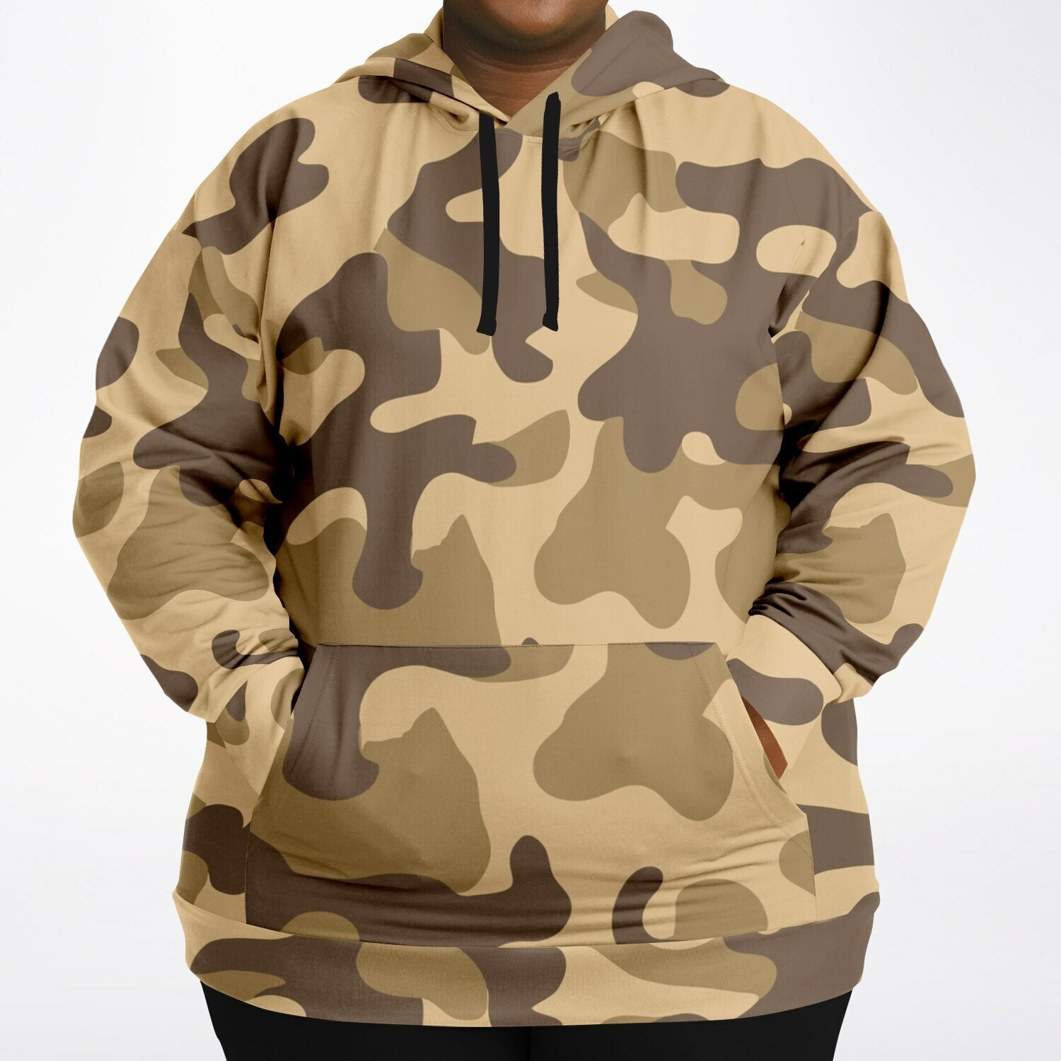 Plus-size Camo Hoodie in Khaki Camouflage Print | Camo Colors