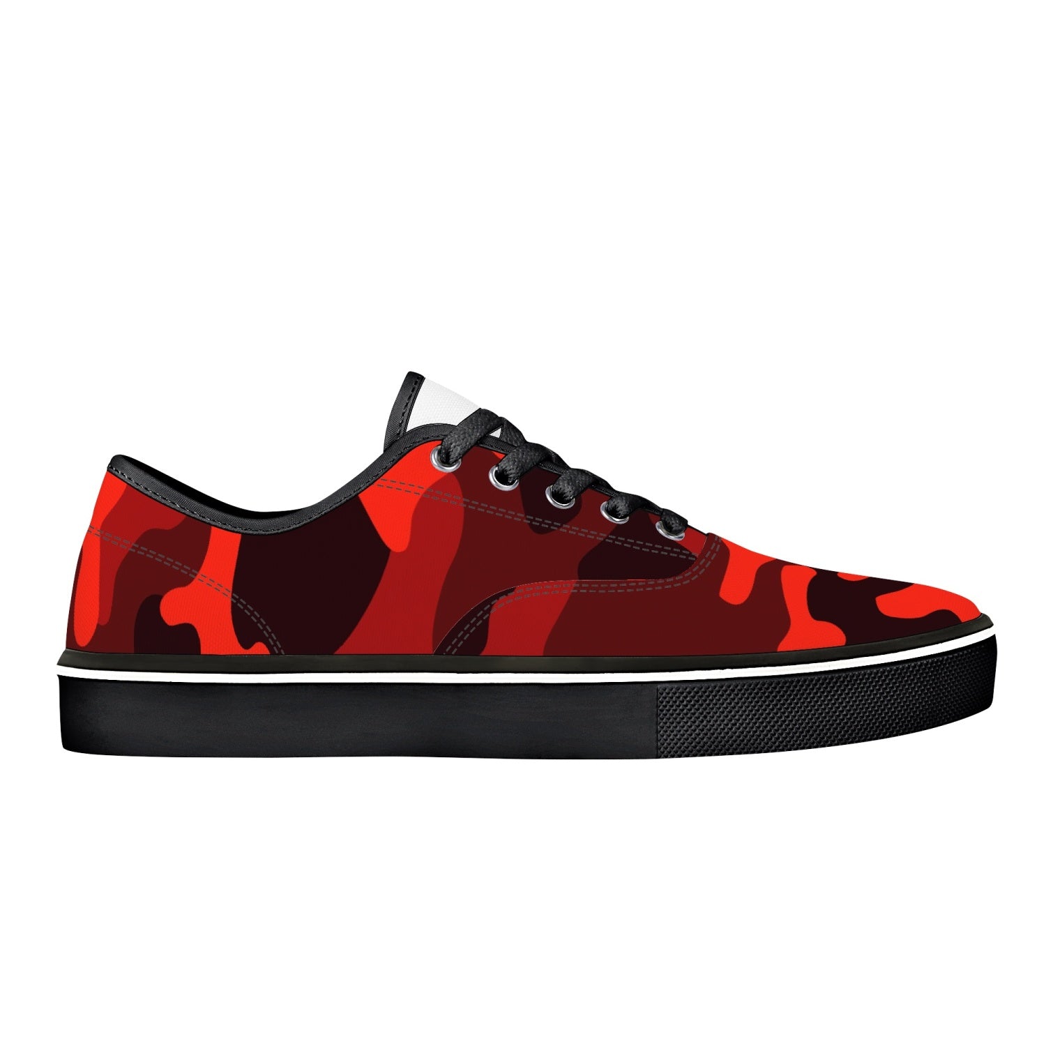 Camo Skate Shoes | Scarlet Red & Black Camouflage Camo Colors